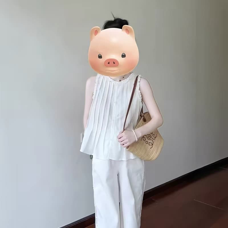 화이트 조끼 셔츠 맨위 여성 상세 이미지 6