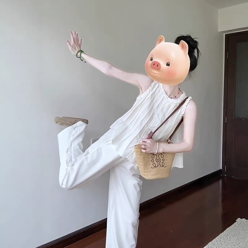 화이트 조끼 셔츠 맨위 여성 상세 이미지 10