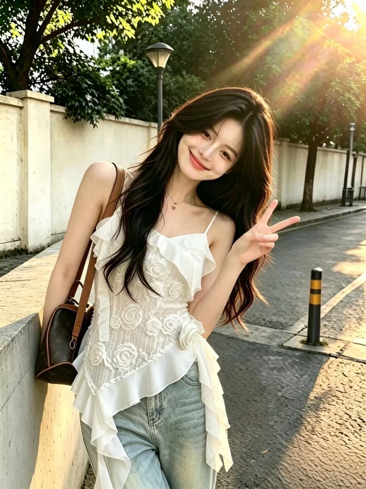 화이트 불규칙 슬립 맨위 여성 상세 이미지 3