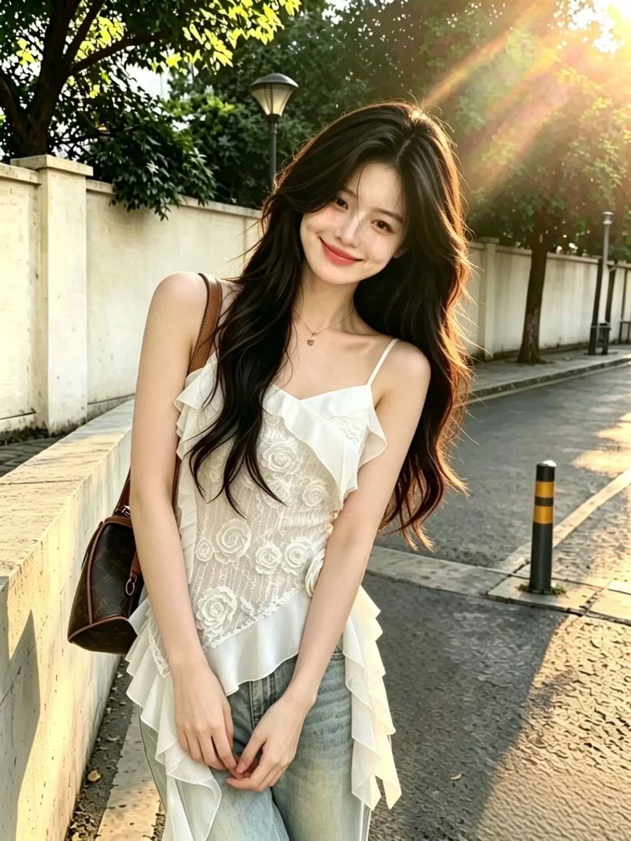 화이트 불규칙 슬립 맨위 여성 상세 이미지 6