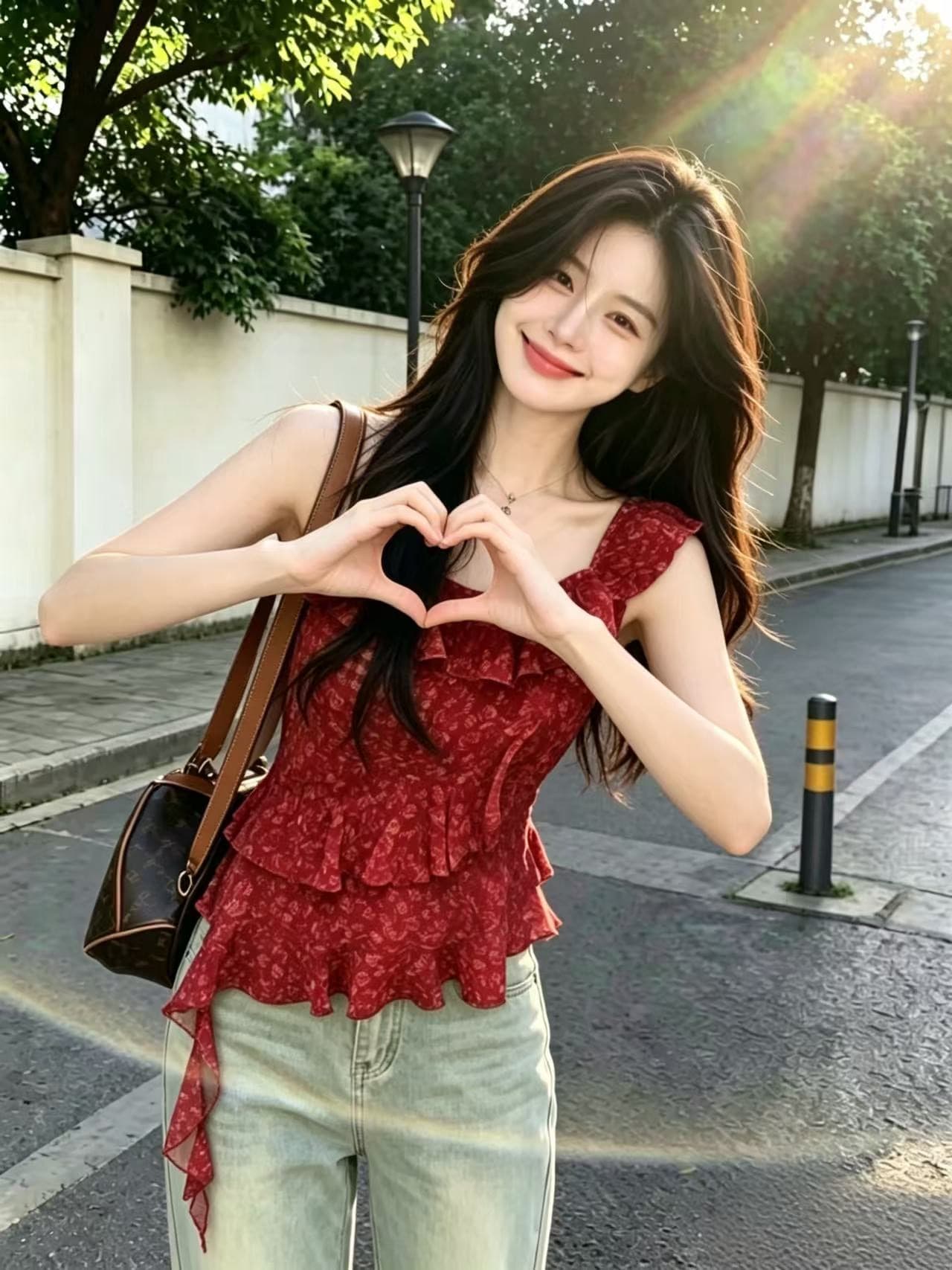 불규칙 꽃무늬 슬립 맨위 여성 상세 이미지 4