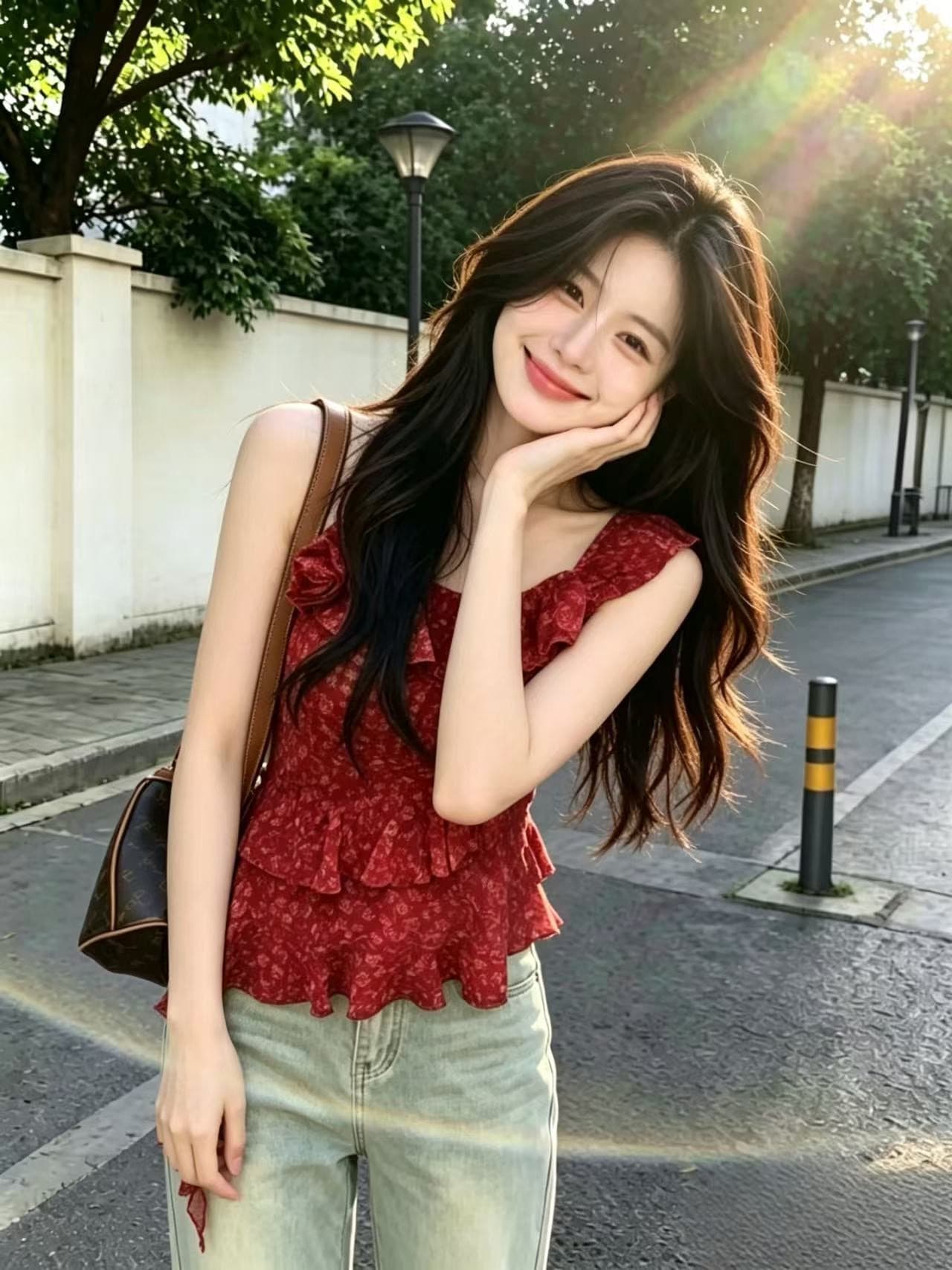 불규칙 꽃무늬 슬립 맨위 여성 상세 이미지 5