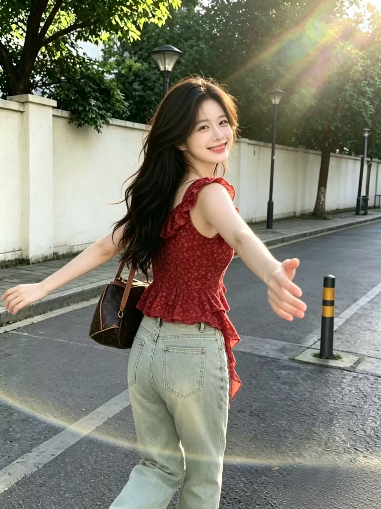 불규칙 꽃무늬 슬립 맨위 여성 상세 이미지 6