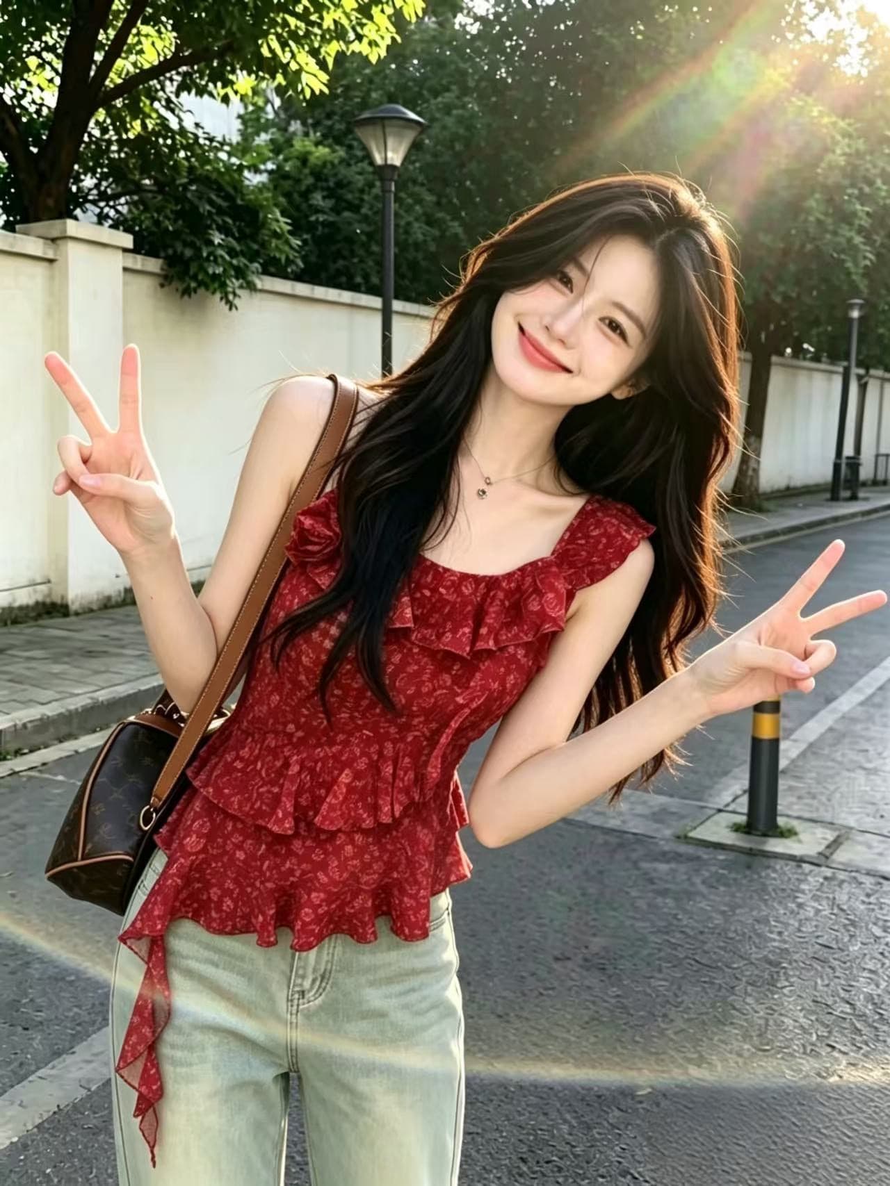 불규칙 꽃무늬 슬립 맨위 여성 상세 이미지 7