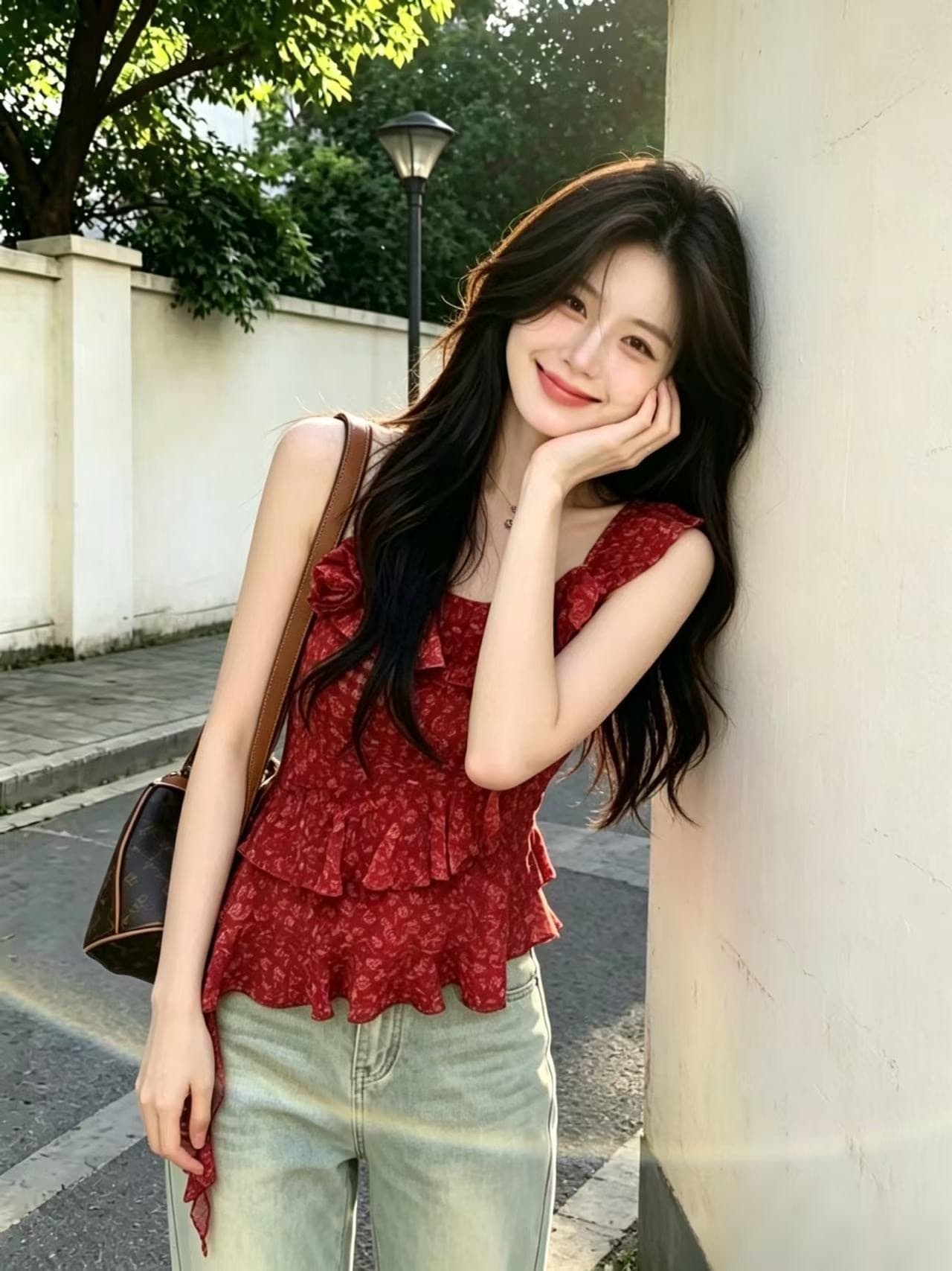 불규칙 꽃무늬 슬립 맨위 여성 상세 이미지 8