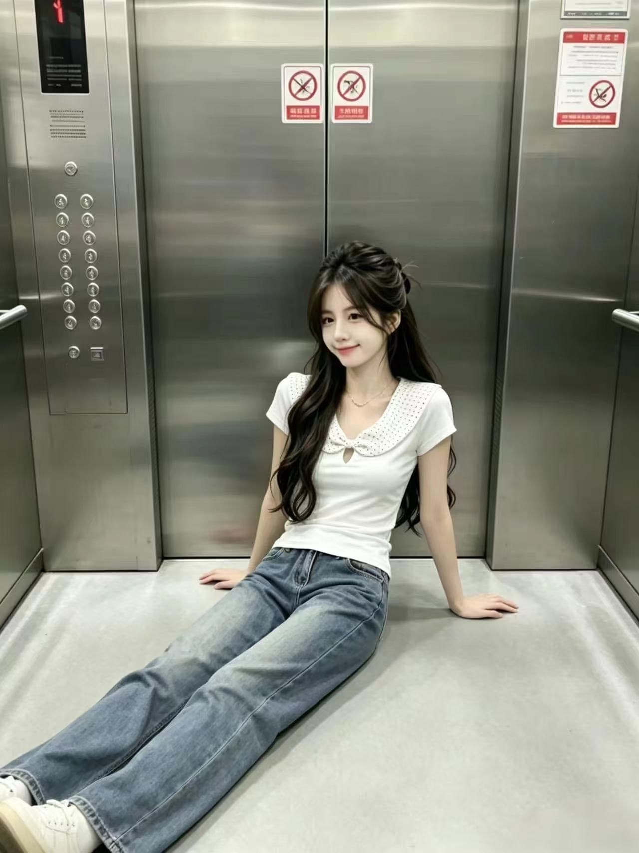 도트 무늬 베이비 칼라 맨위 여성 상세 이미지 7