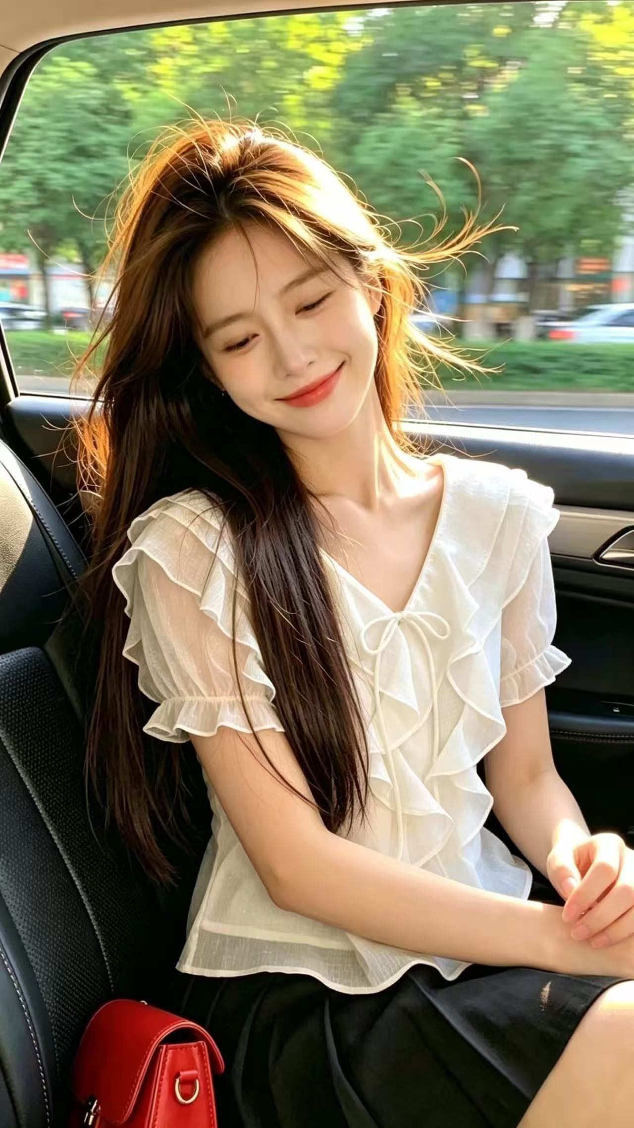 프릴 거품 소매 셔츠 맨위 여성