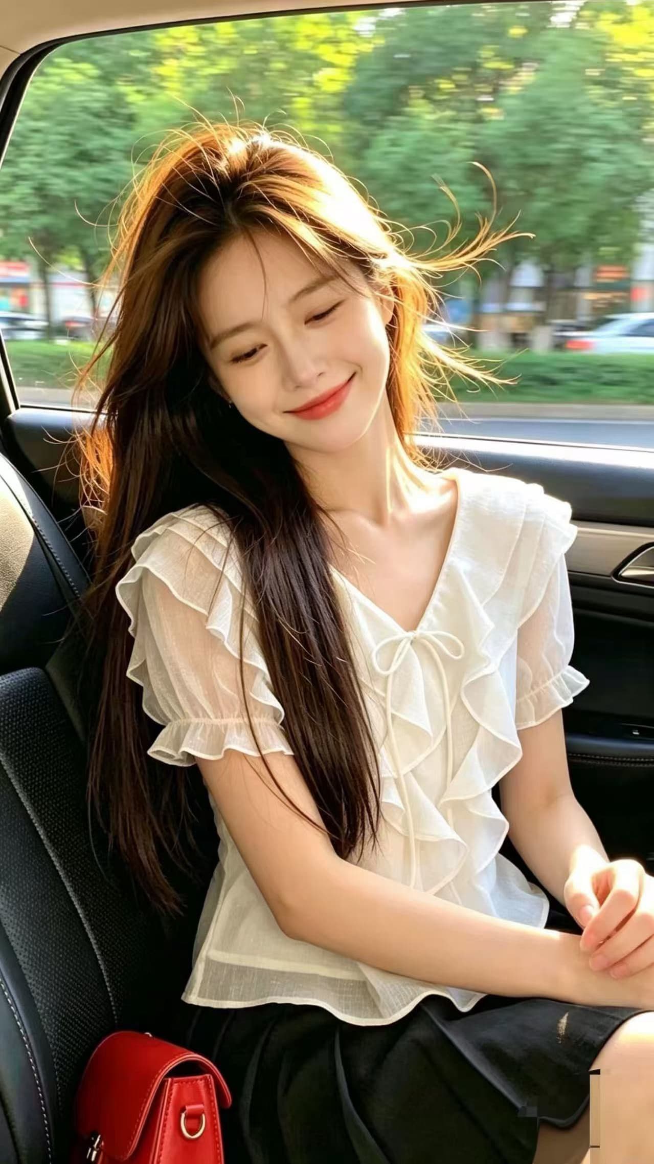 프릴 거품 소매 셔츠 맨위 여성 상세 이미지 10