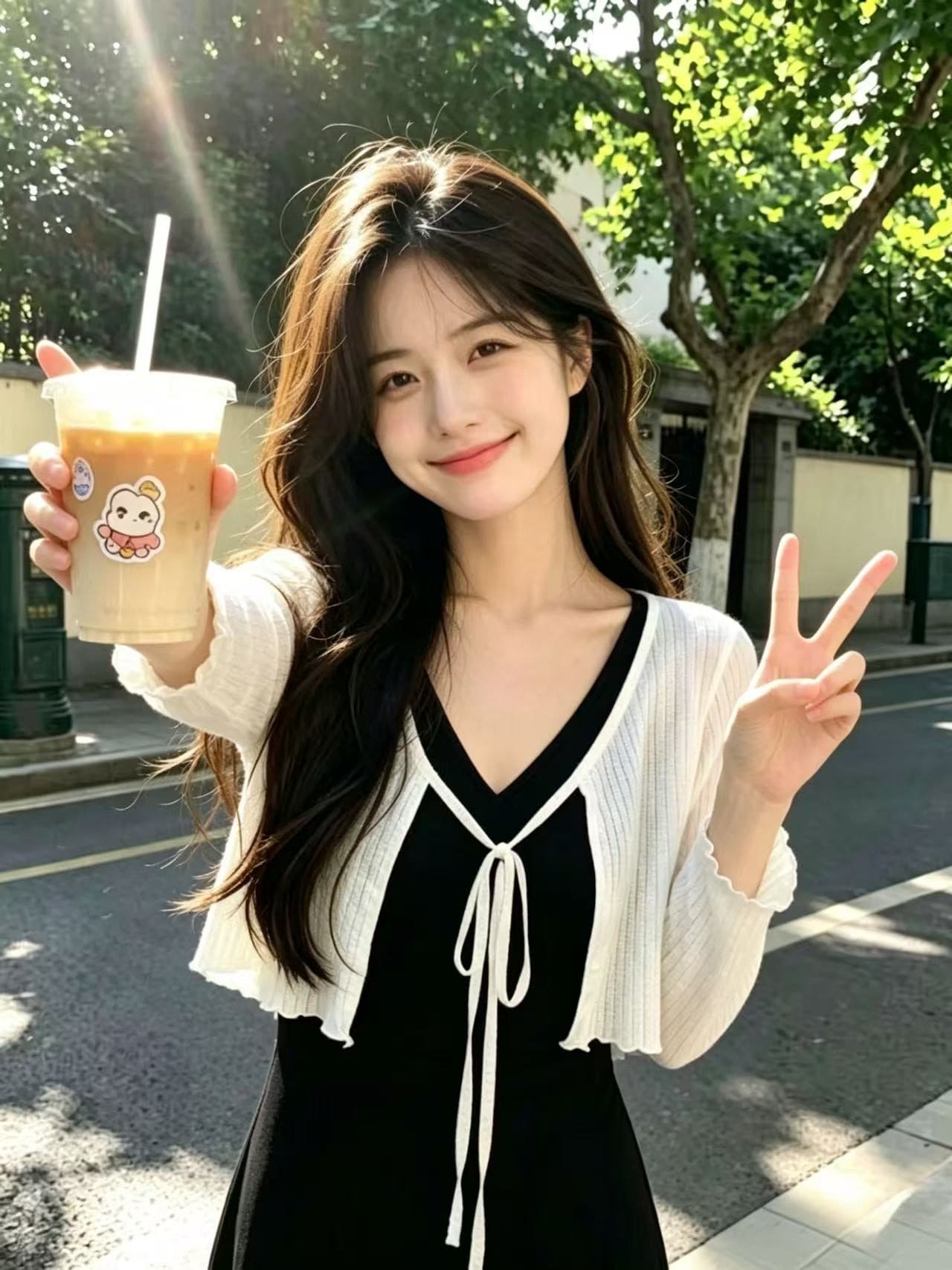 화이트 니트 자외선 차단 오픈 가디건 작은 숄 여성 상세 이미지 2