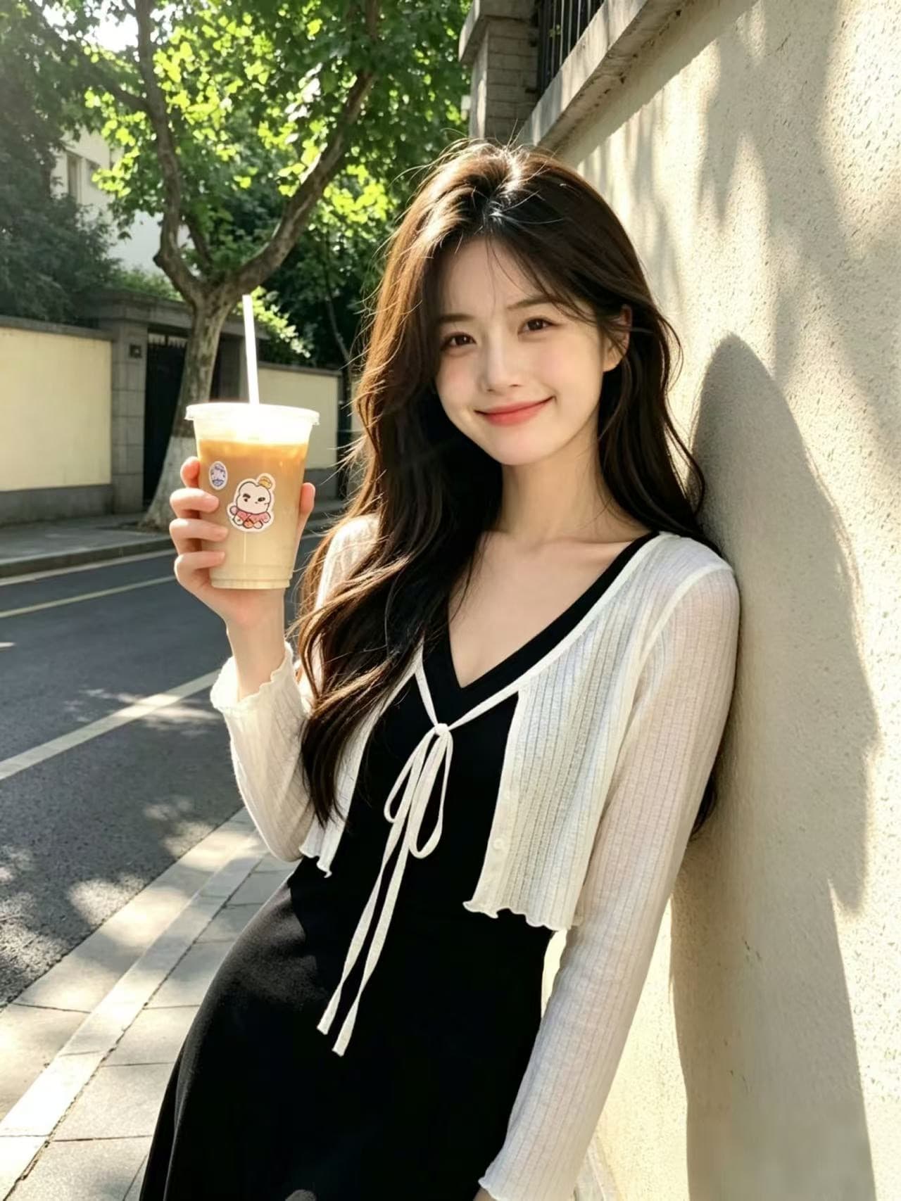 화이트 니트 자외선 차단 오픈 가디건 작은 숄 여성 상세 이미지 9