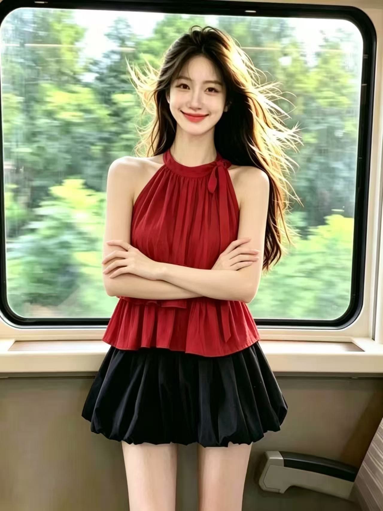 프릴 행침 목 셔츠 맨위 여성 상세 이미지 6
