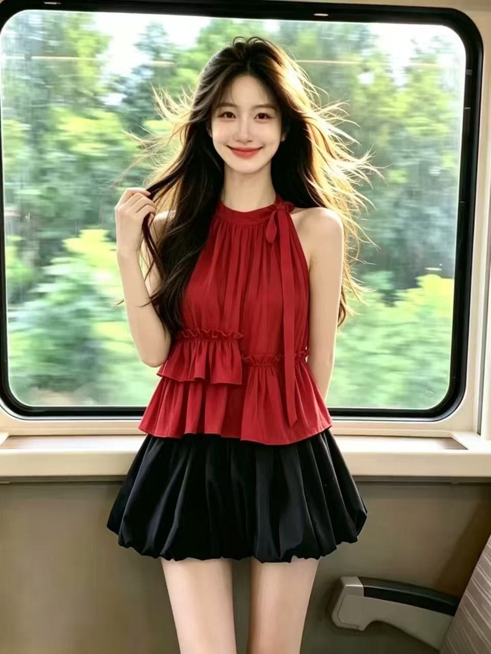프릴 행침 목 셔츠 맨위 여성 상세 이미지 8
