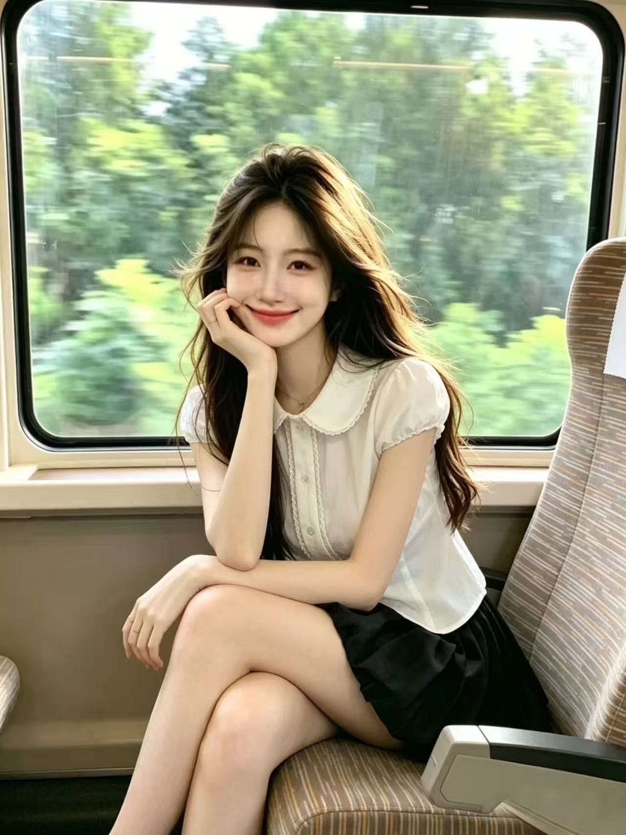 레이스 베이비 칼라 반팔 셔츠 맨위 여성 이미지 5