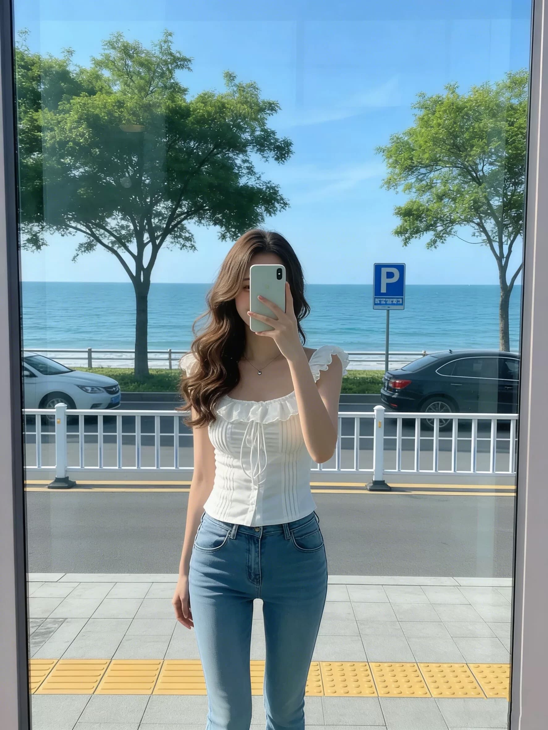 프릴 펌프 로프 레이스업 민소매 조끼 맨위 여성 상세 이미지 8