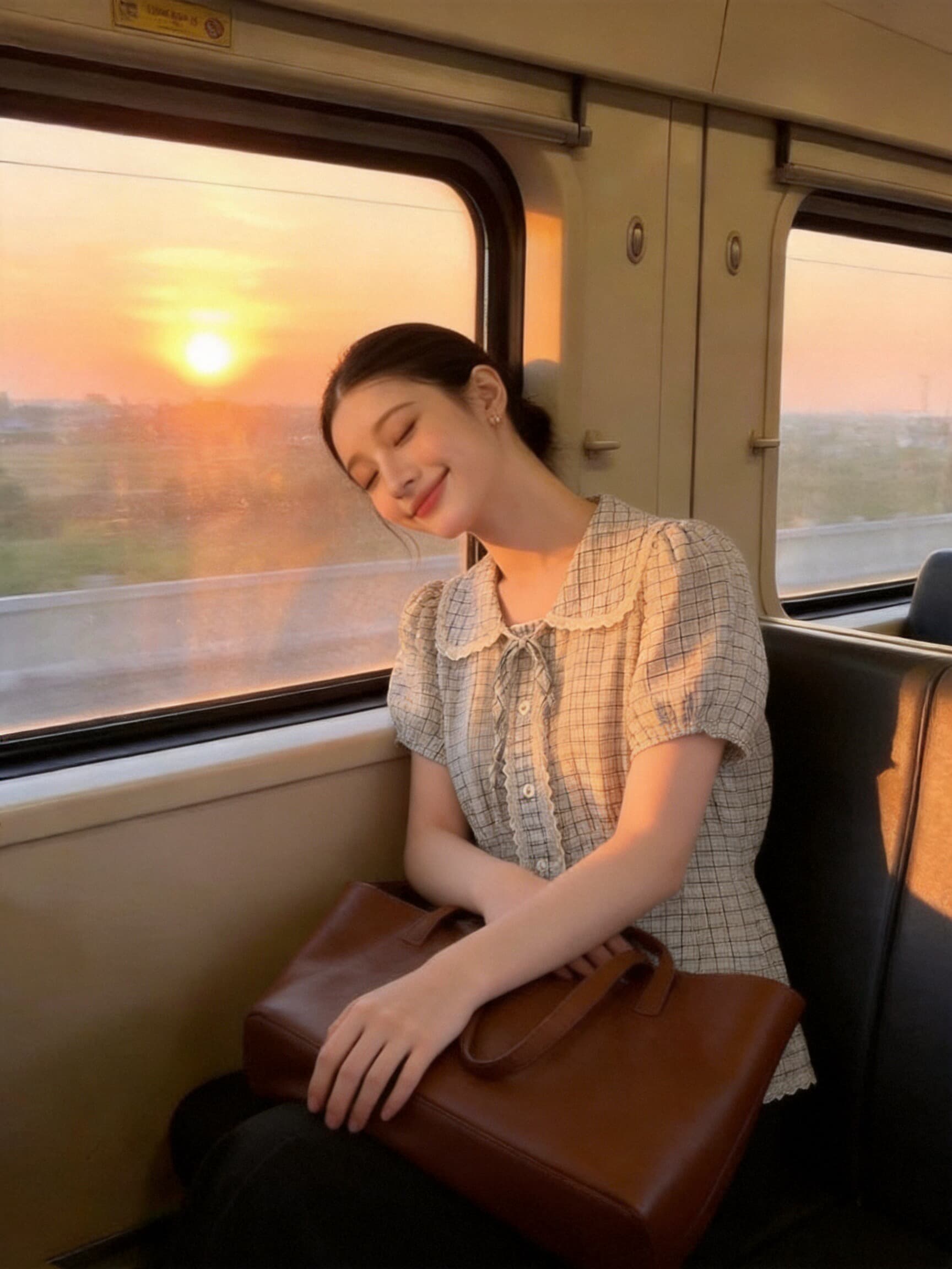 레이스 레이스 베이비 칼라 격자 무늬 셔츠 맨위 여성 상세 이미지 7