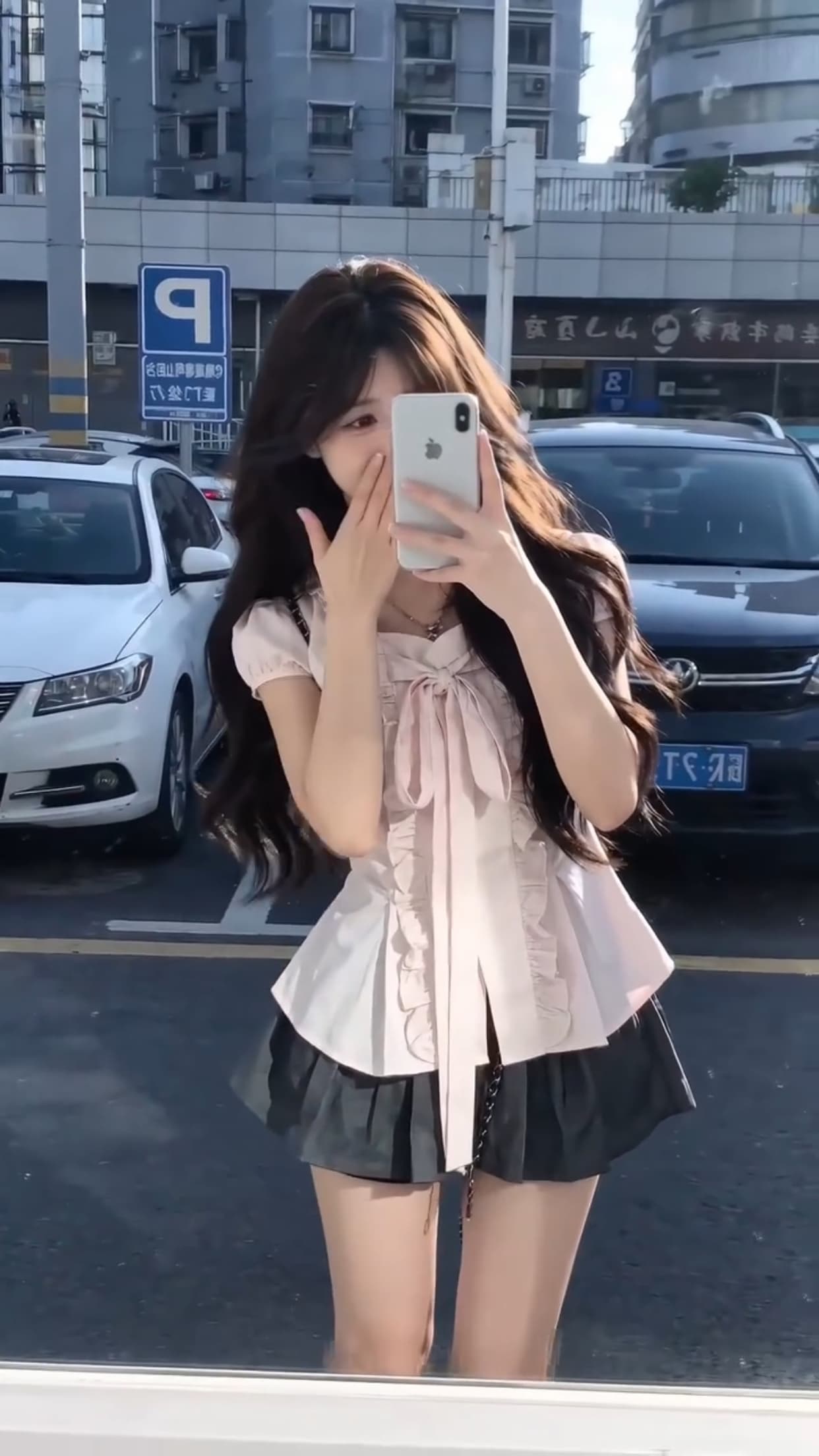 거품 소매 프릴 셔츠 맨위 여성 이미지 5
