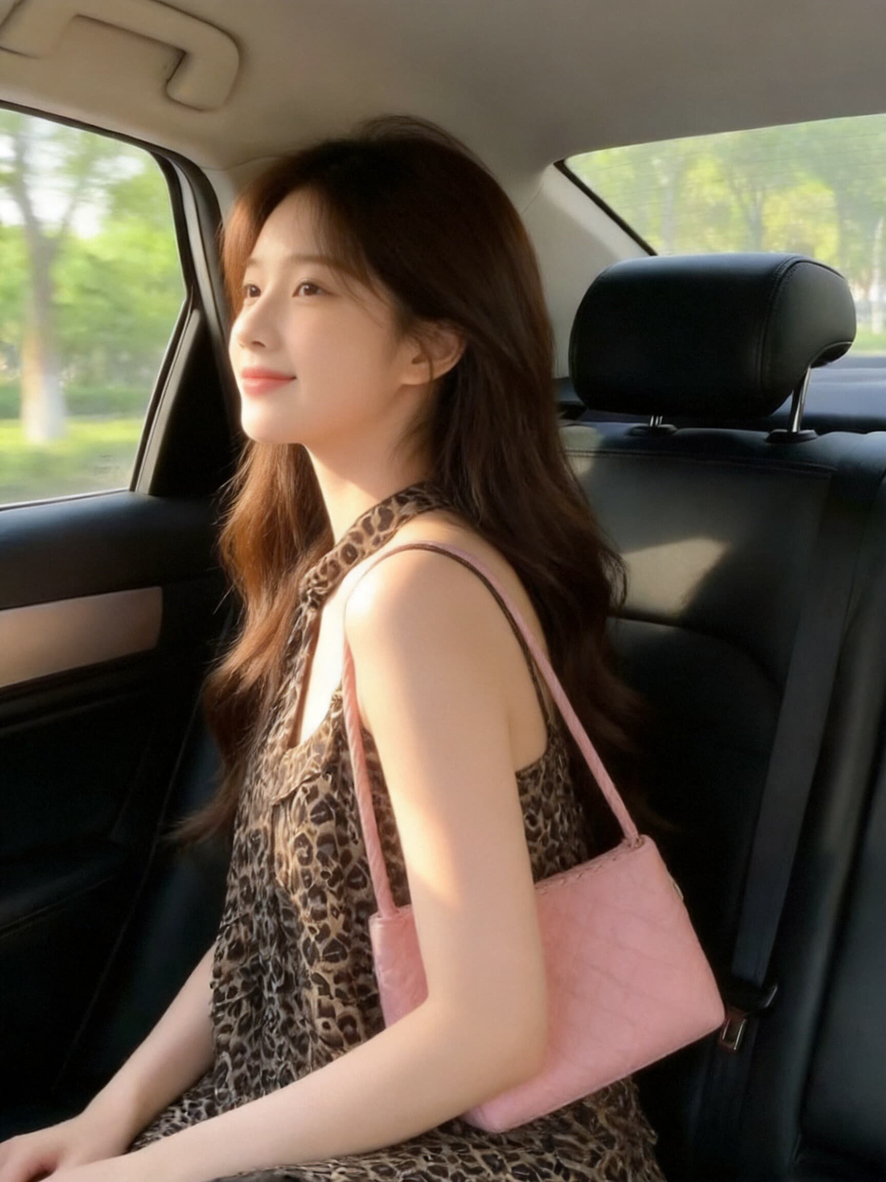 레오파드 무늬 리본 슬립 프릴 맨위 여성 상세 이미지 8