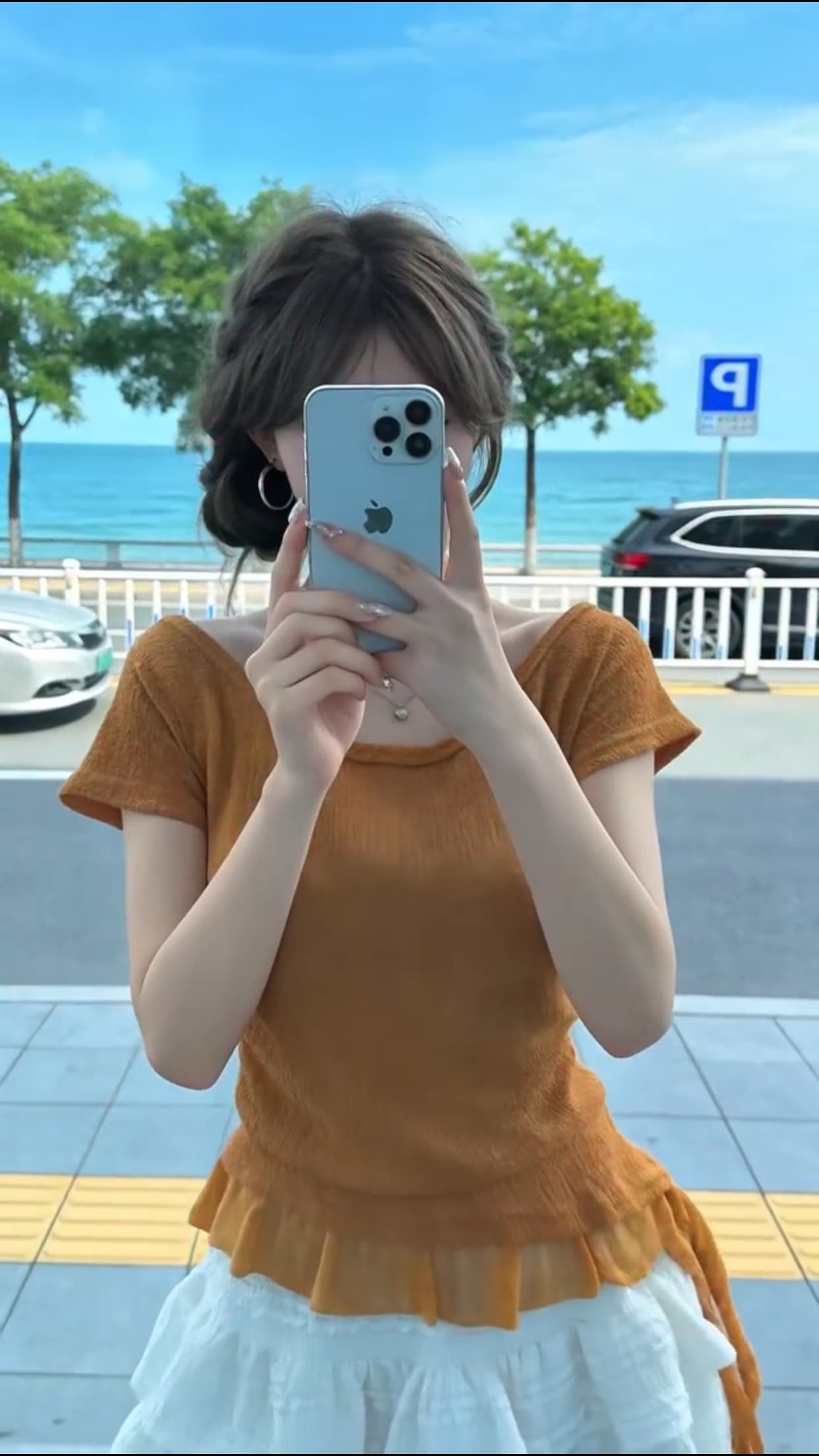 불규칙 패치워크 레이스 맨위 여성 상세 이미지 3