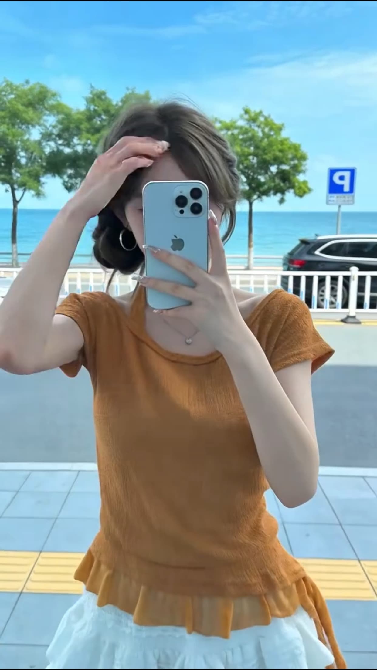 불규칙 패치워크 레이스 맨위 여성 상세 이미지 8