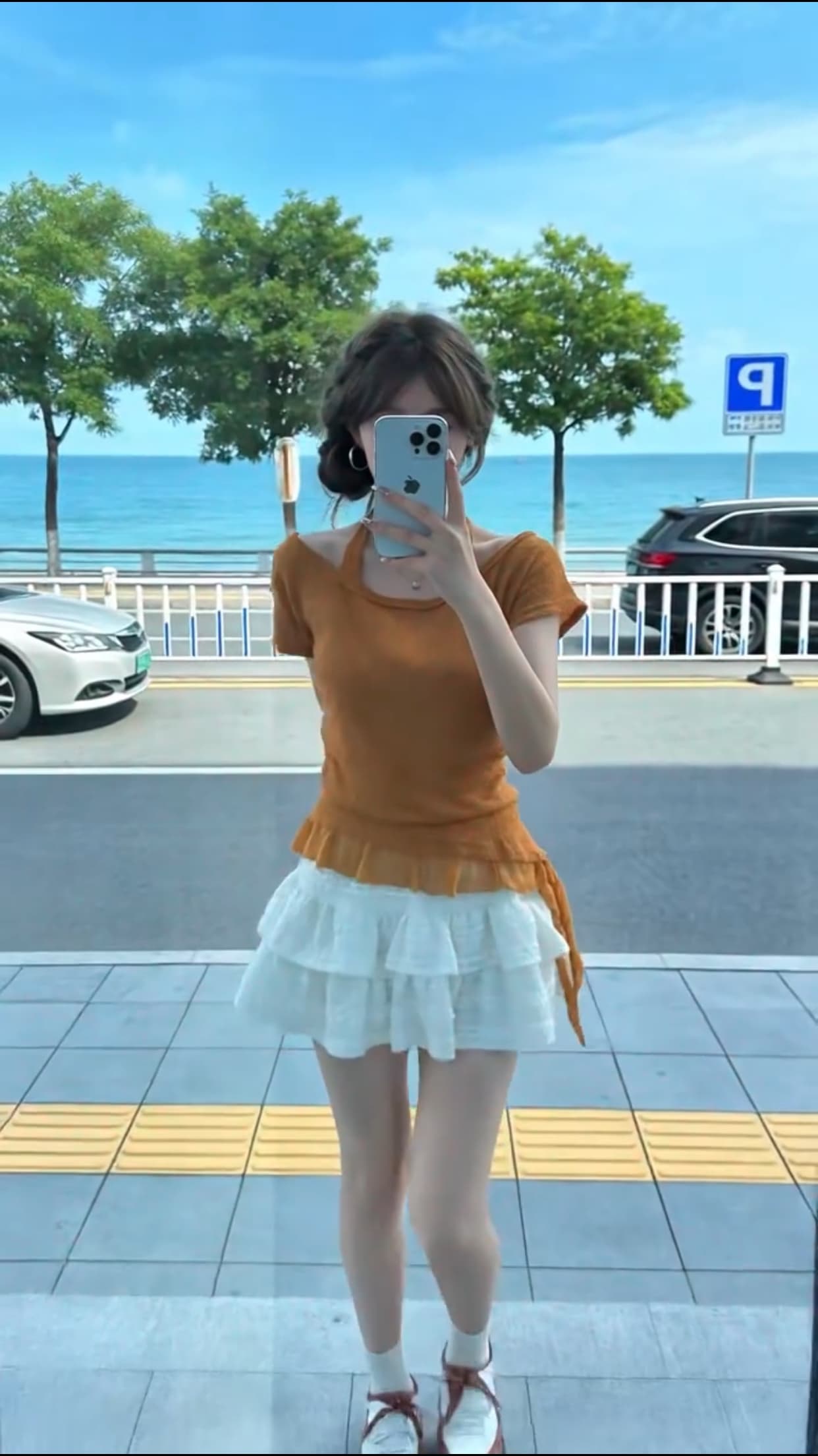 불규칙 패치워크 레이스 맨위 여성 상세 이미지 10