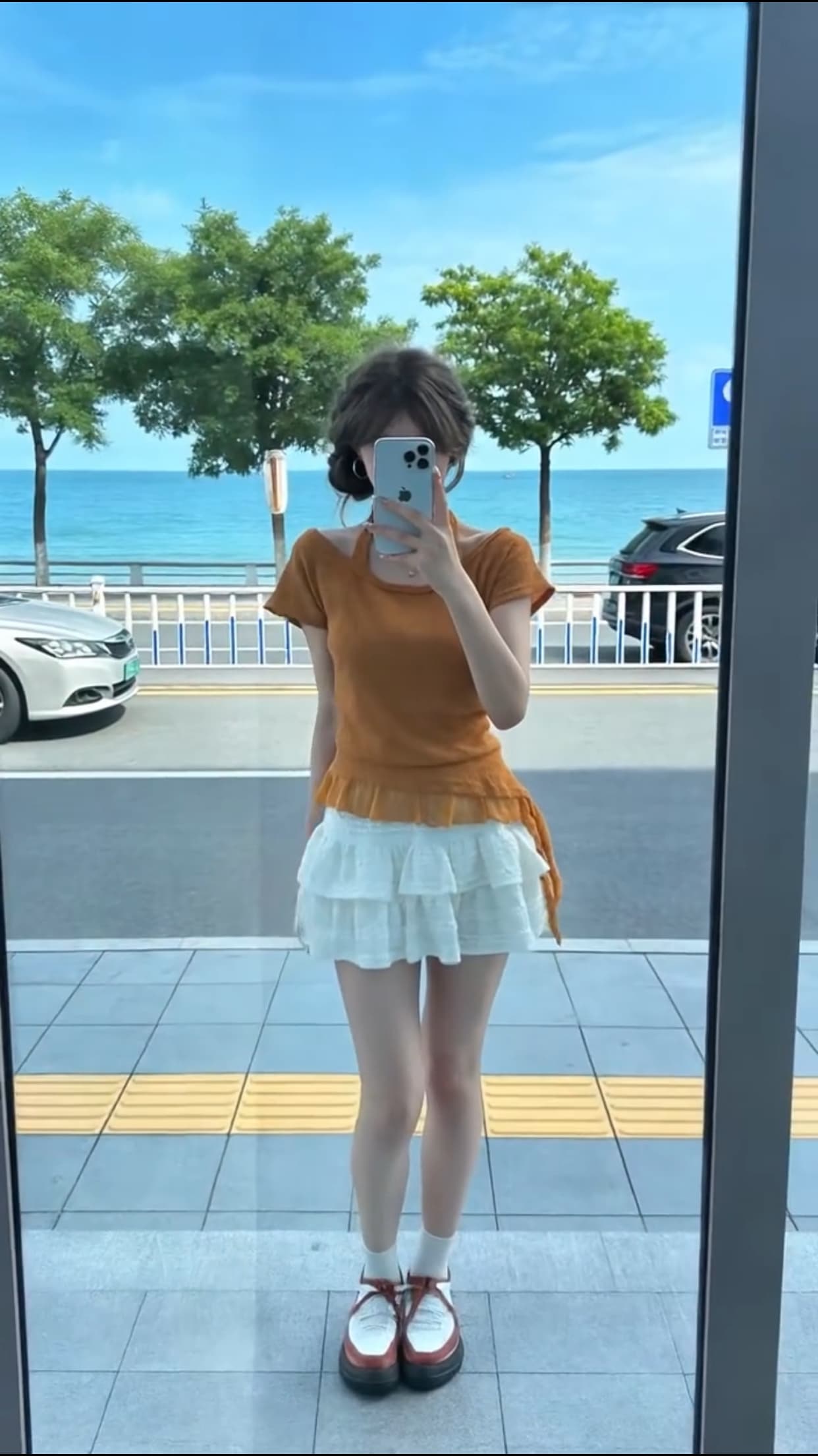불규칙 패치워크 레이스 맨위 여성 상세 이미지 11