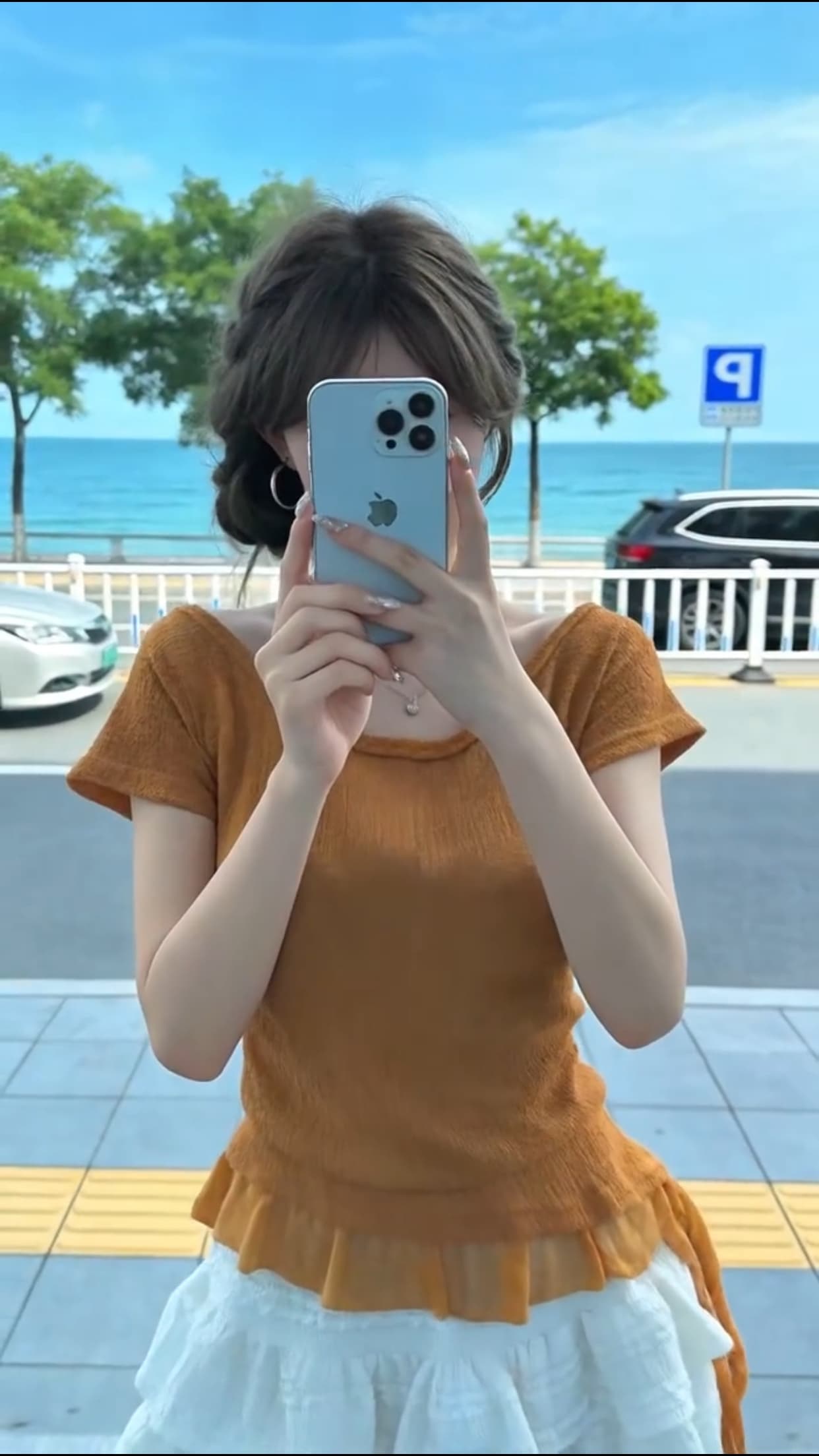 불규칙 패치워크 레이스 맨위 여성 상세 이미지 13