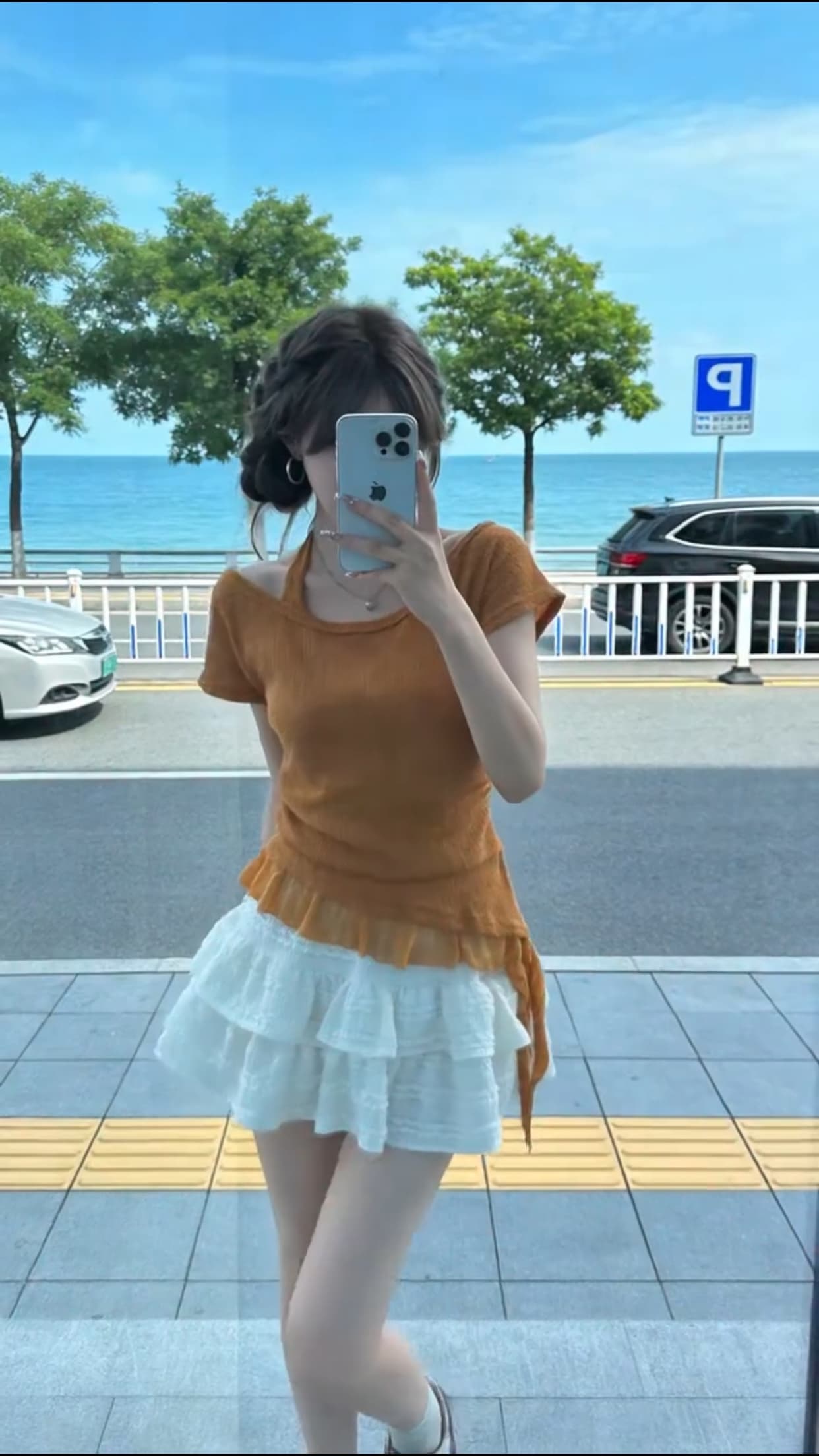 불규칙 패치워크 레이스 맨위 여성 상세 이미지 14