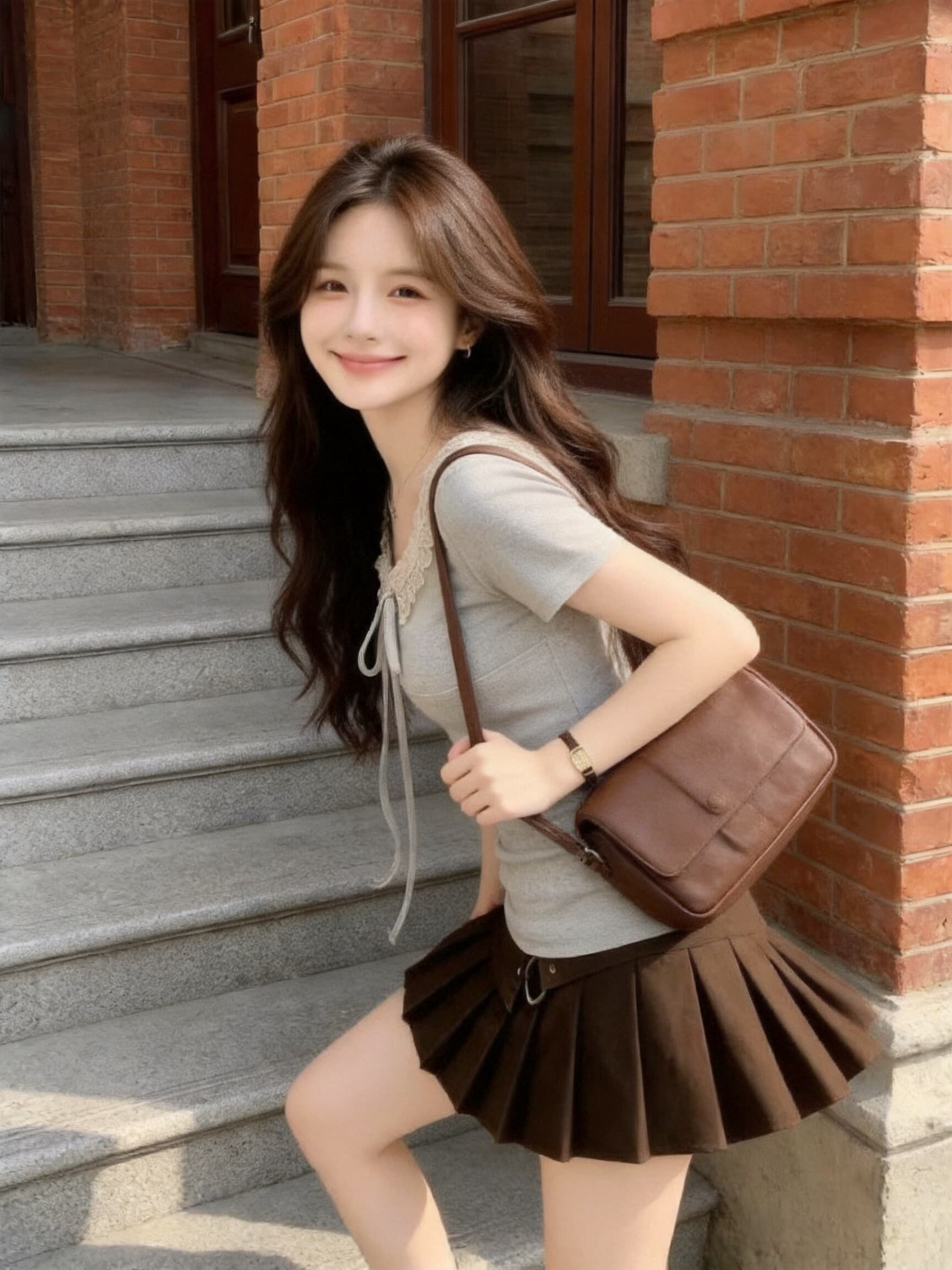 프릴 패치워크 부서 벨트 측면 칼라 맨위 여성 상세 이미지 6