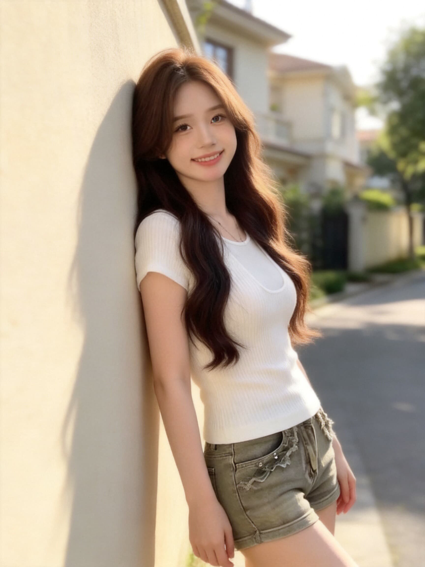페이크 레이어드 행침 목 반팔 니트 맨위 여성 상세 이미지 6