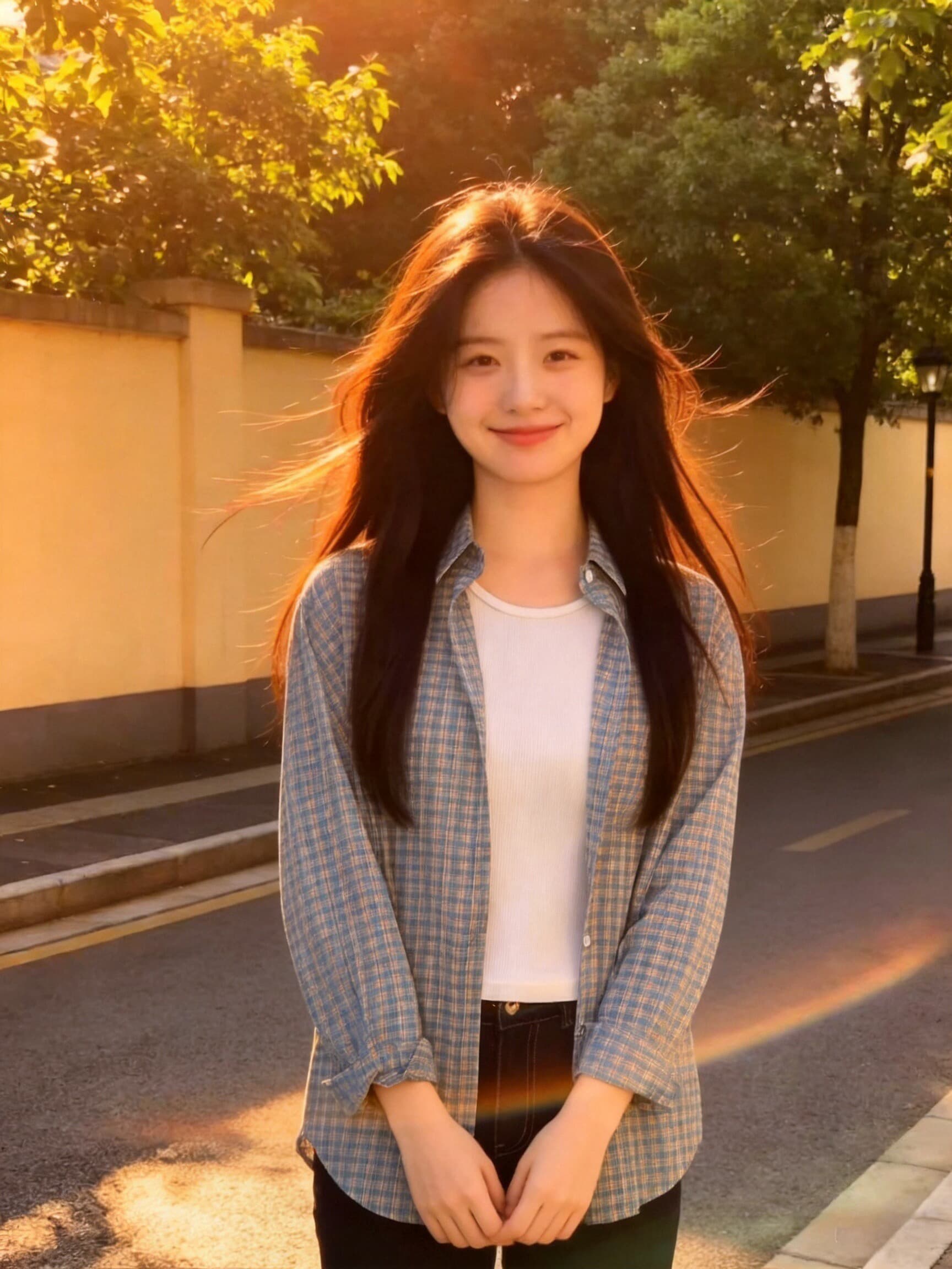 파란색 그리드 애버딘 재킷 셔츠 자외선 차단 맨위 여성 상세 이미지 9