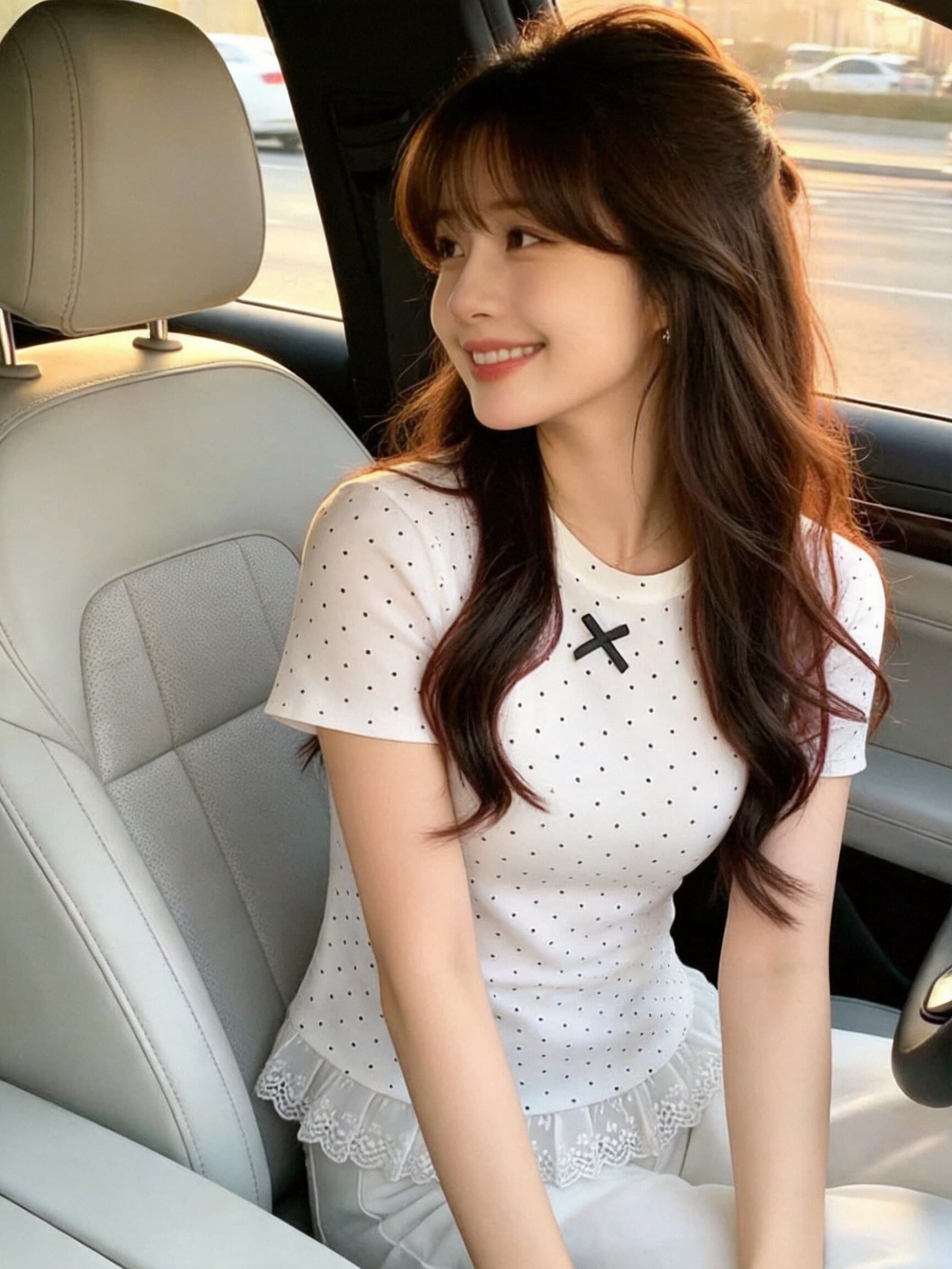 나비 매듭 레이스 패치워크 도트 무늬 맨위 여성 이미지 4