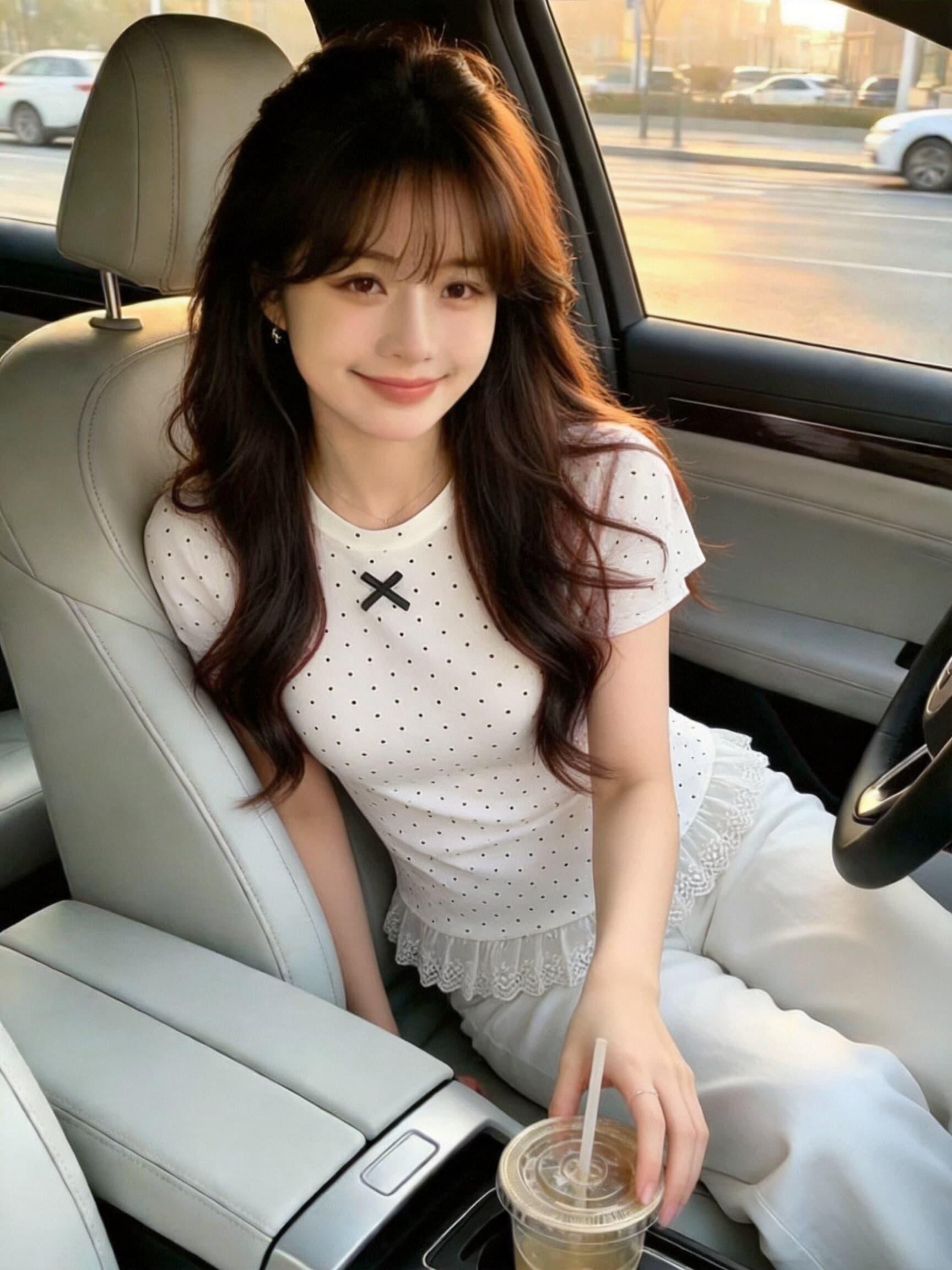 나비 매듭 레이스 패치워크 도트 무늬 맨위 여성 상세 이미지 8