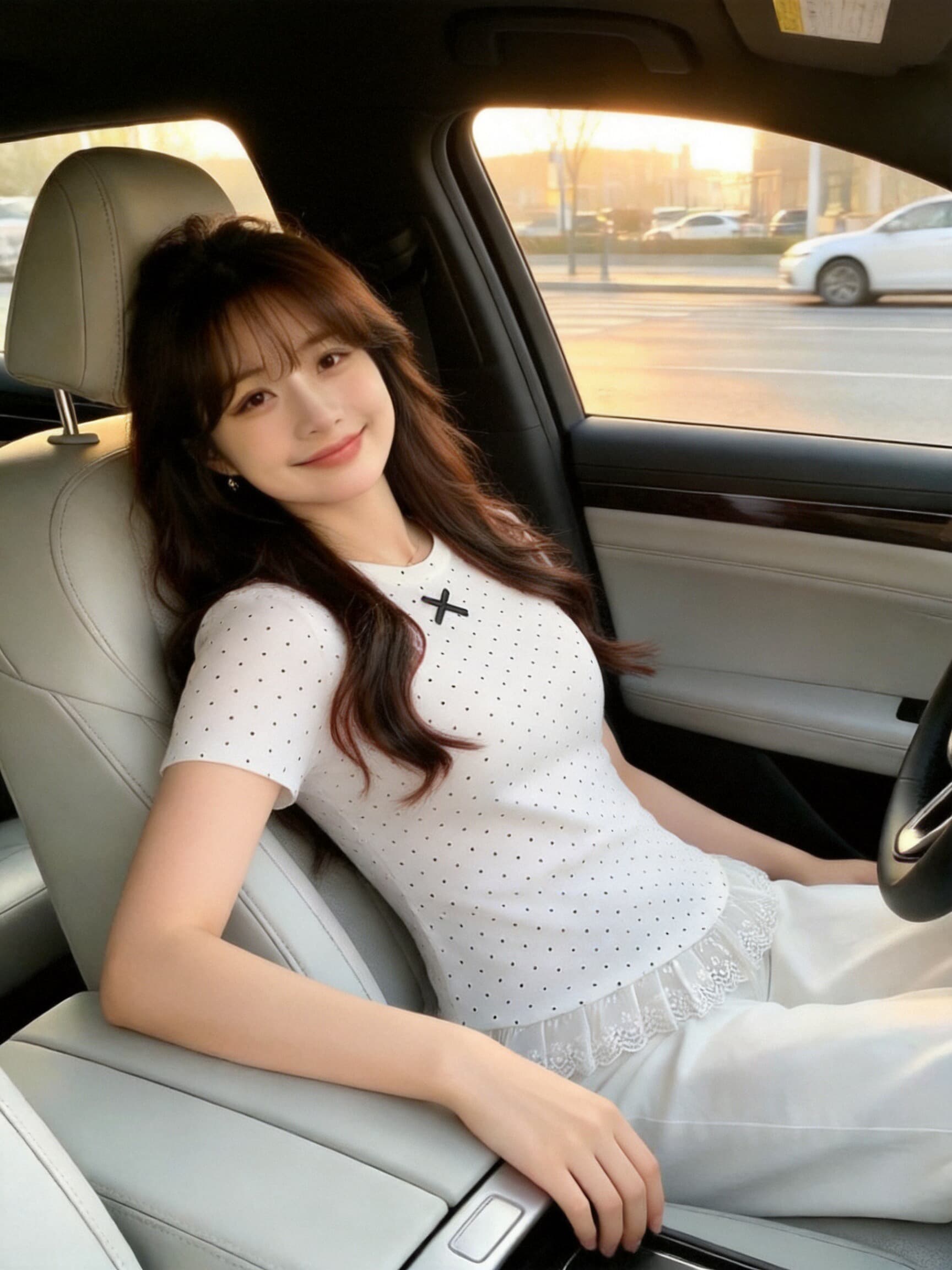 나비 매듭 레이스 패치워크 도트 무늬 맨위 여성 상세 이미지 10