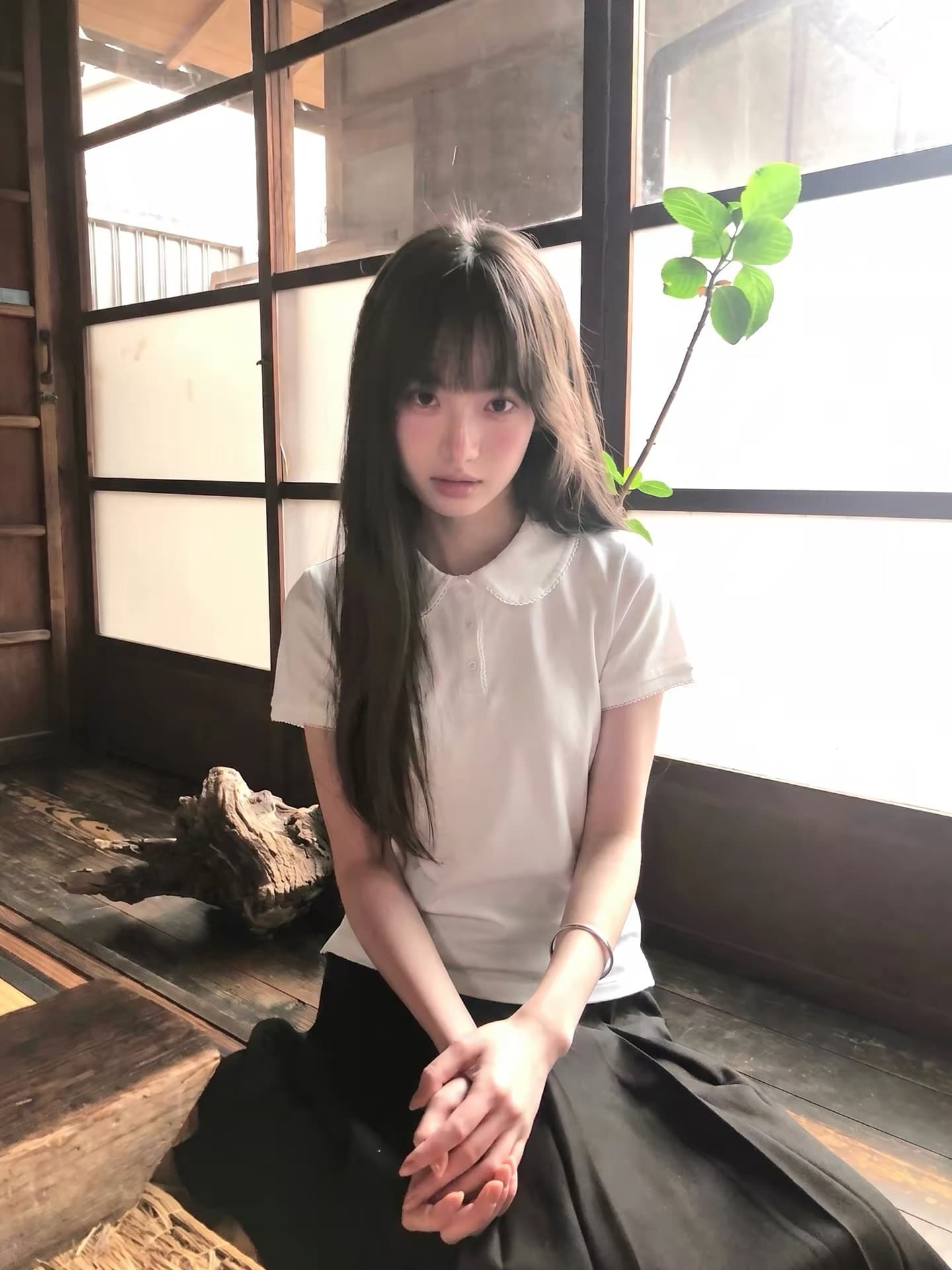 레이스 베이비 칼라 폴로 칼라 맨위 여성 이미지 3