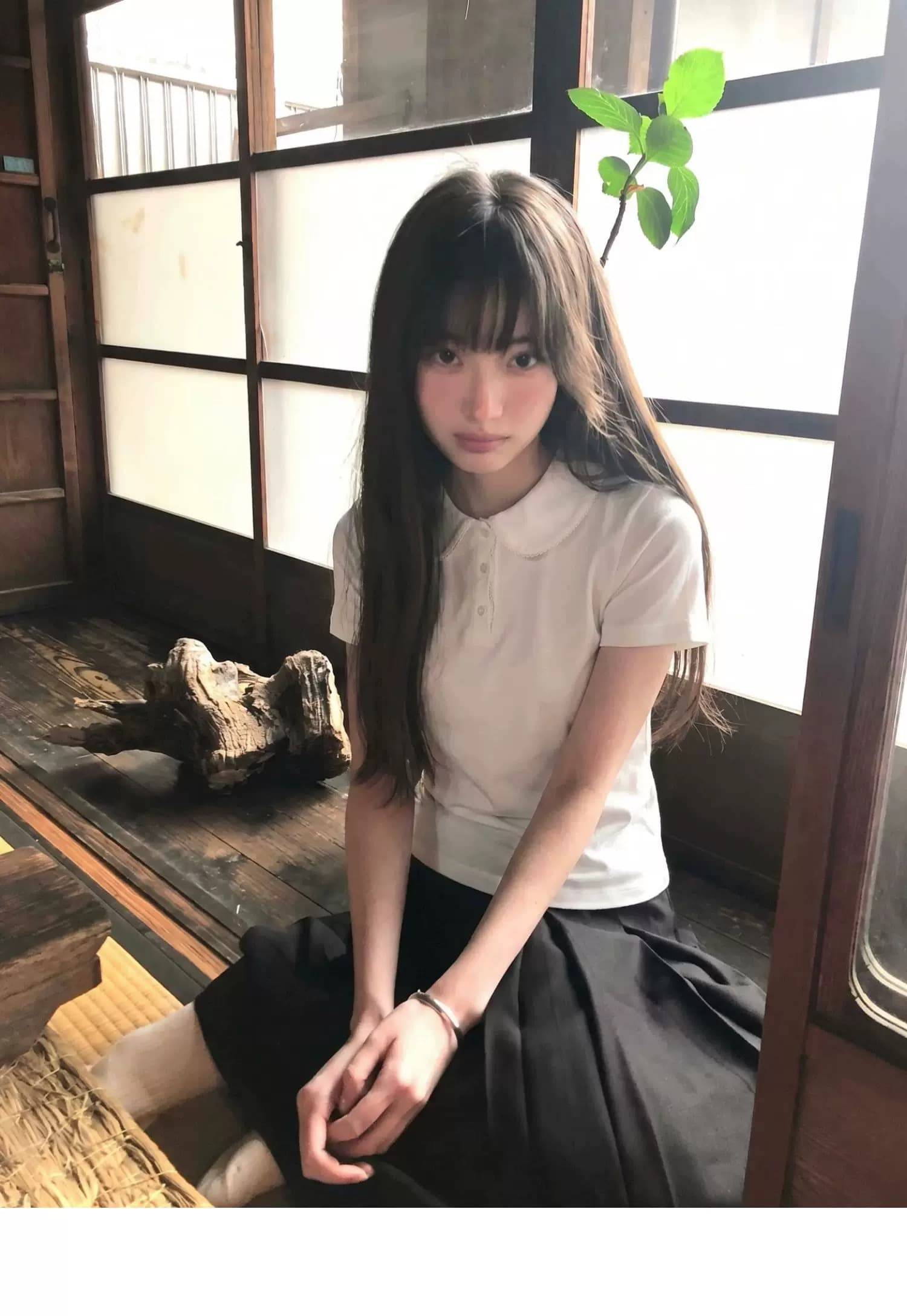 레이스 베이비 칼라 폴로 칼라 맨위 여성 상세 이미지 2