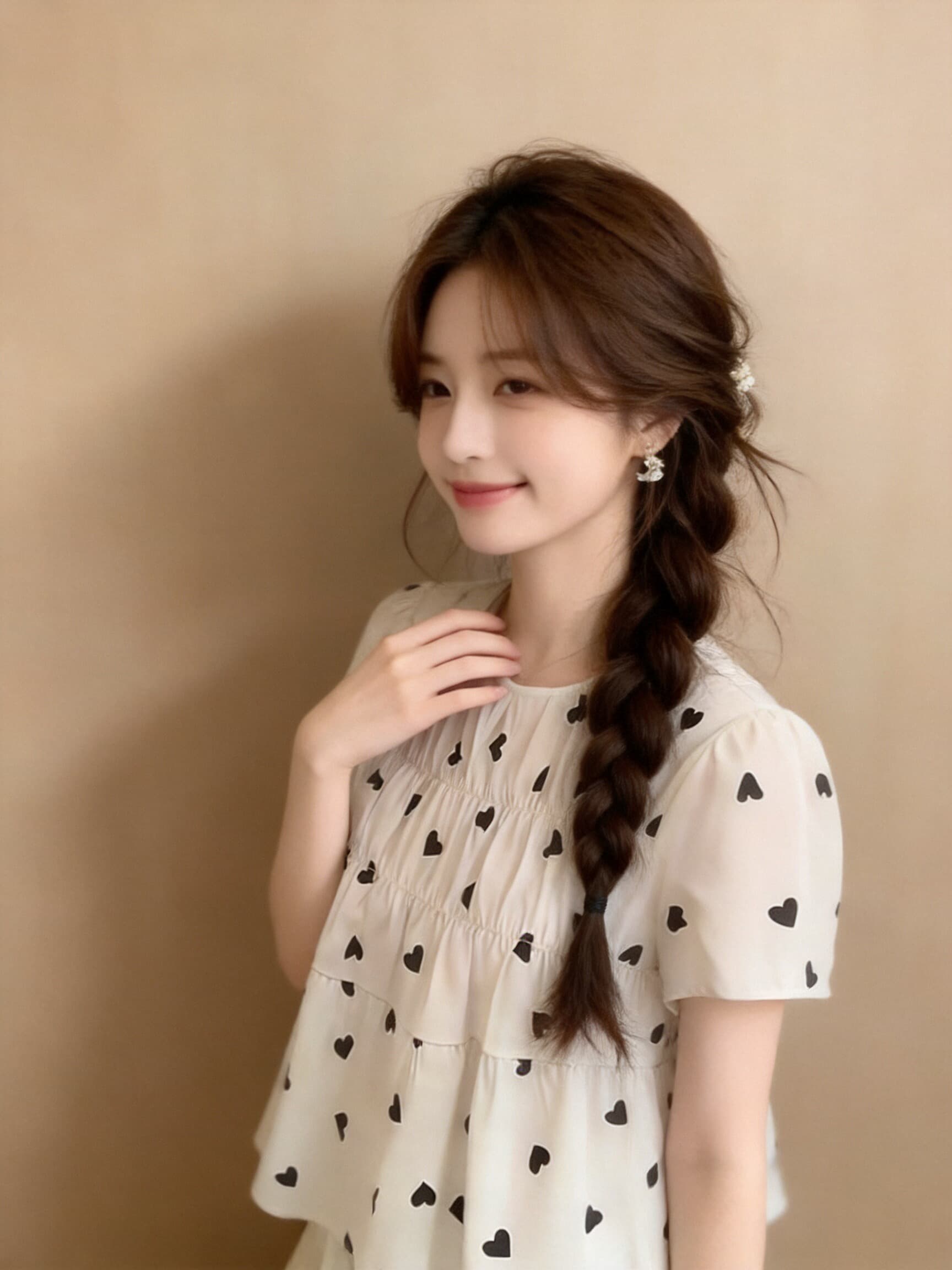 주름 거품 소매 셔츠 맨위 여성 상세 이미지 4