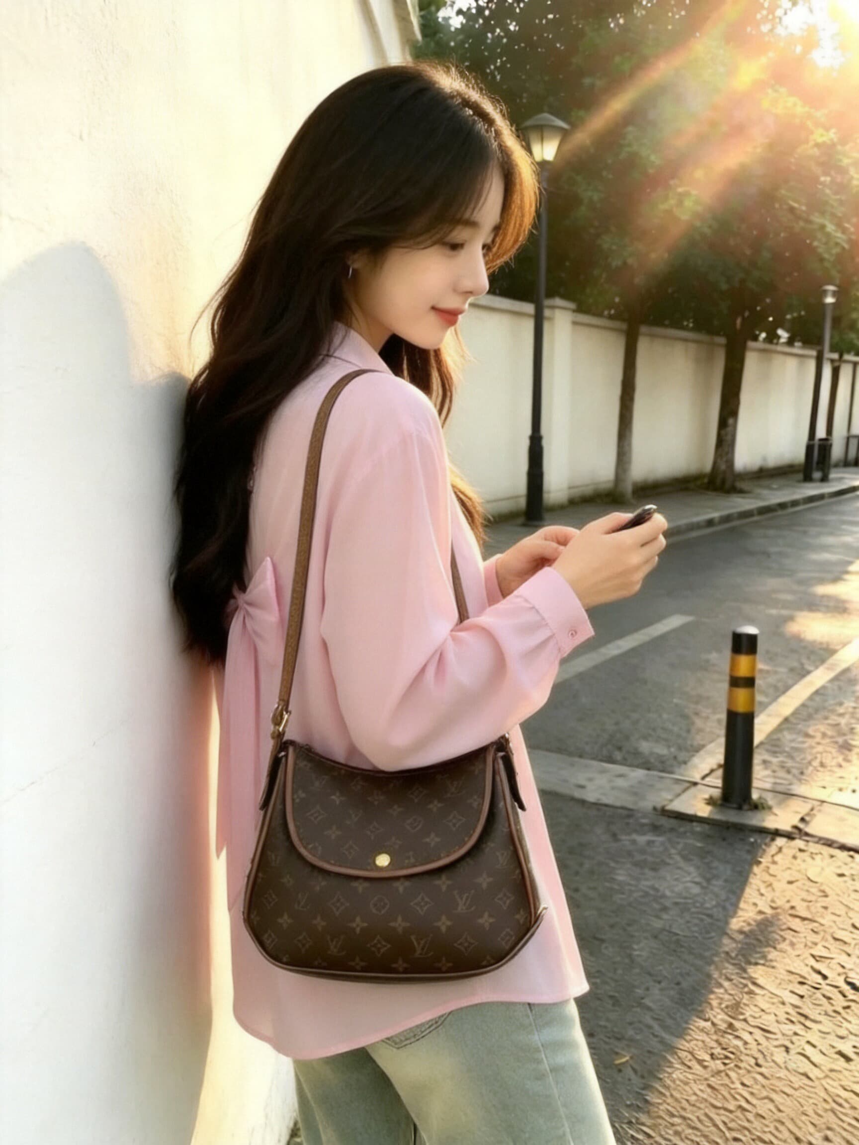 국방 사이 의류 뒤로 나비 매듭 휴가 셔츠 맨위 여성 상세 이미지 7