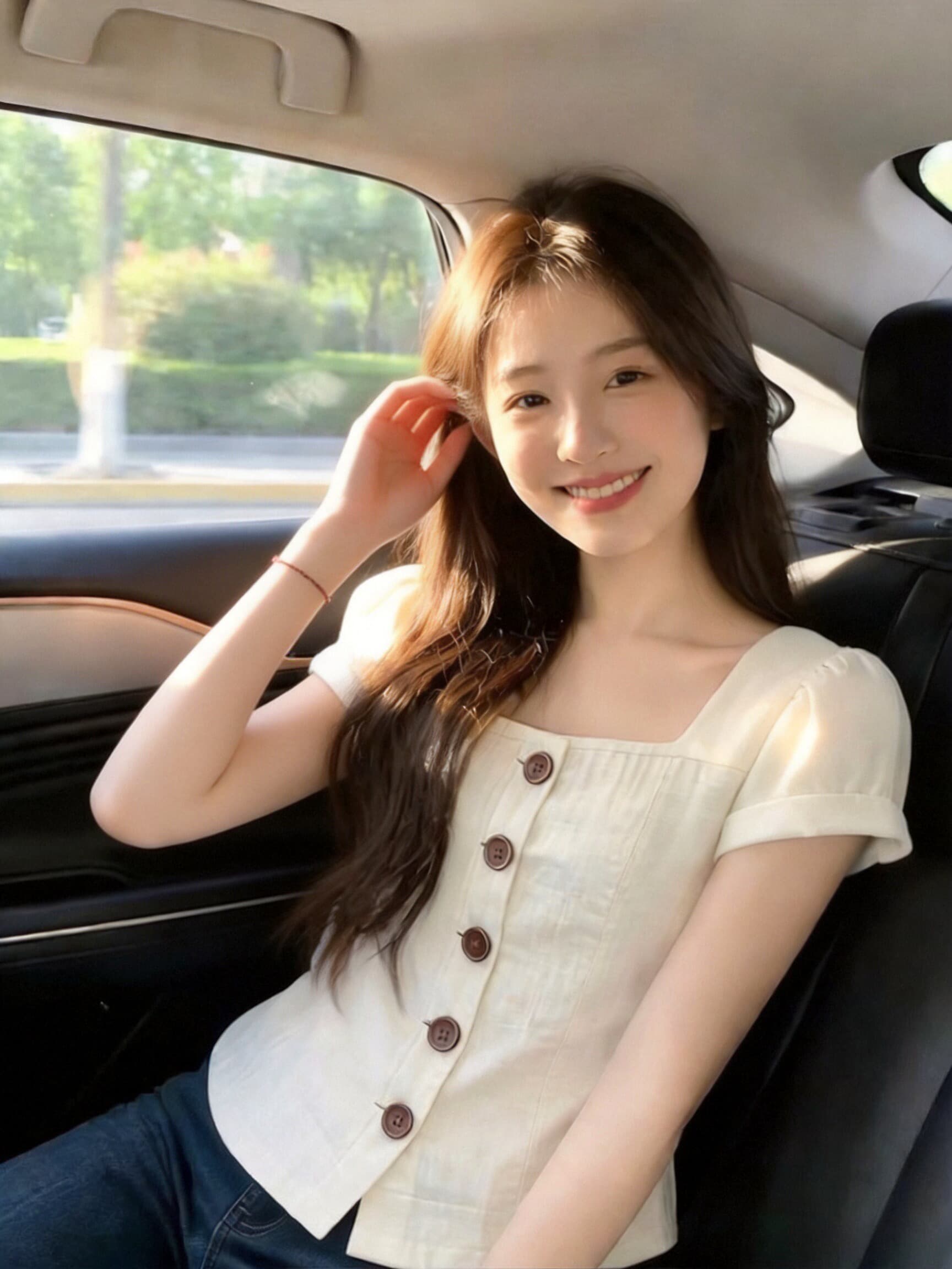광장 칼라 단추 셔츠 맨위 여성 이미지 2