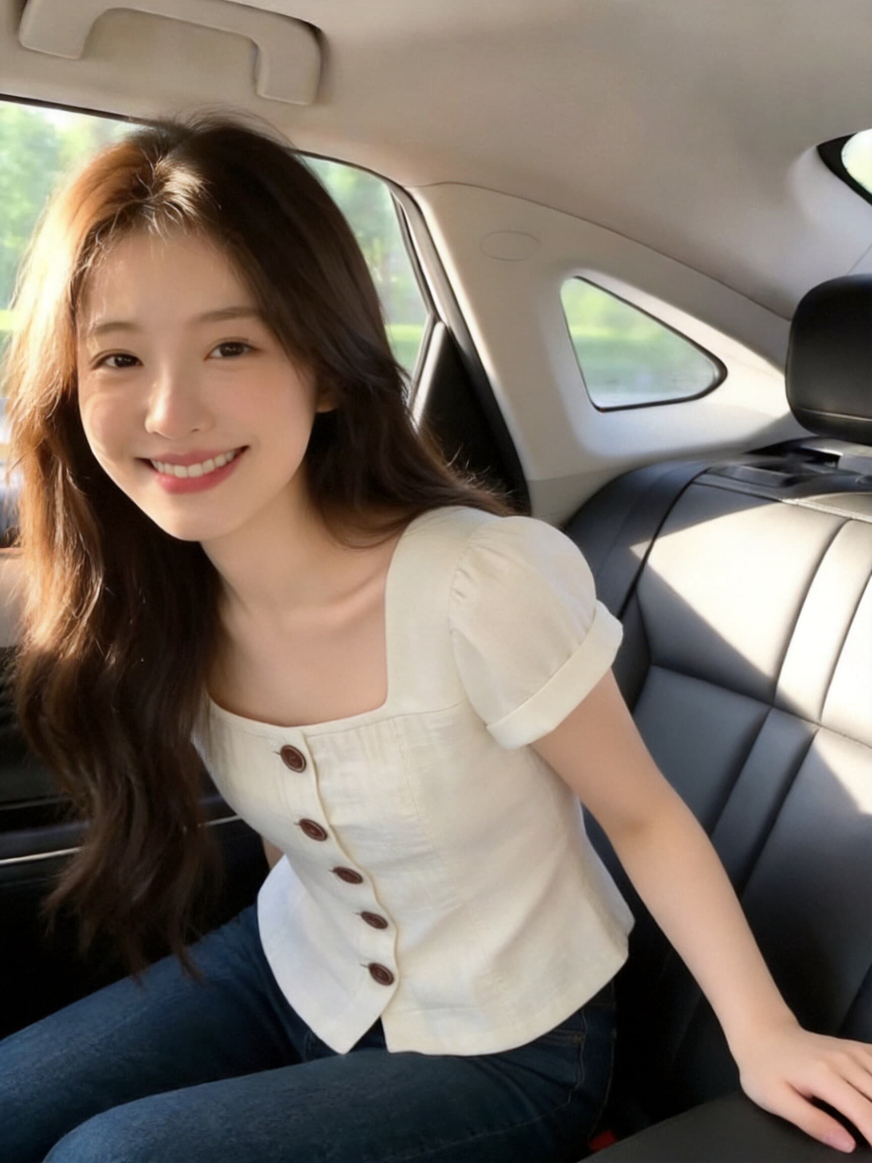 광장 칼라 단추 셔츠 맨위 여성 이미지 5