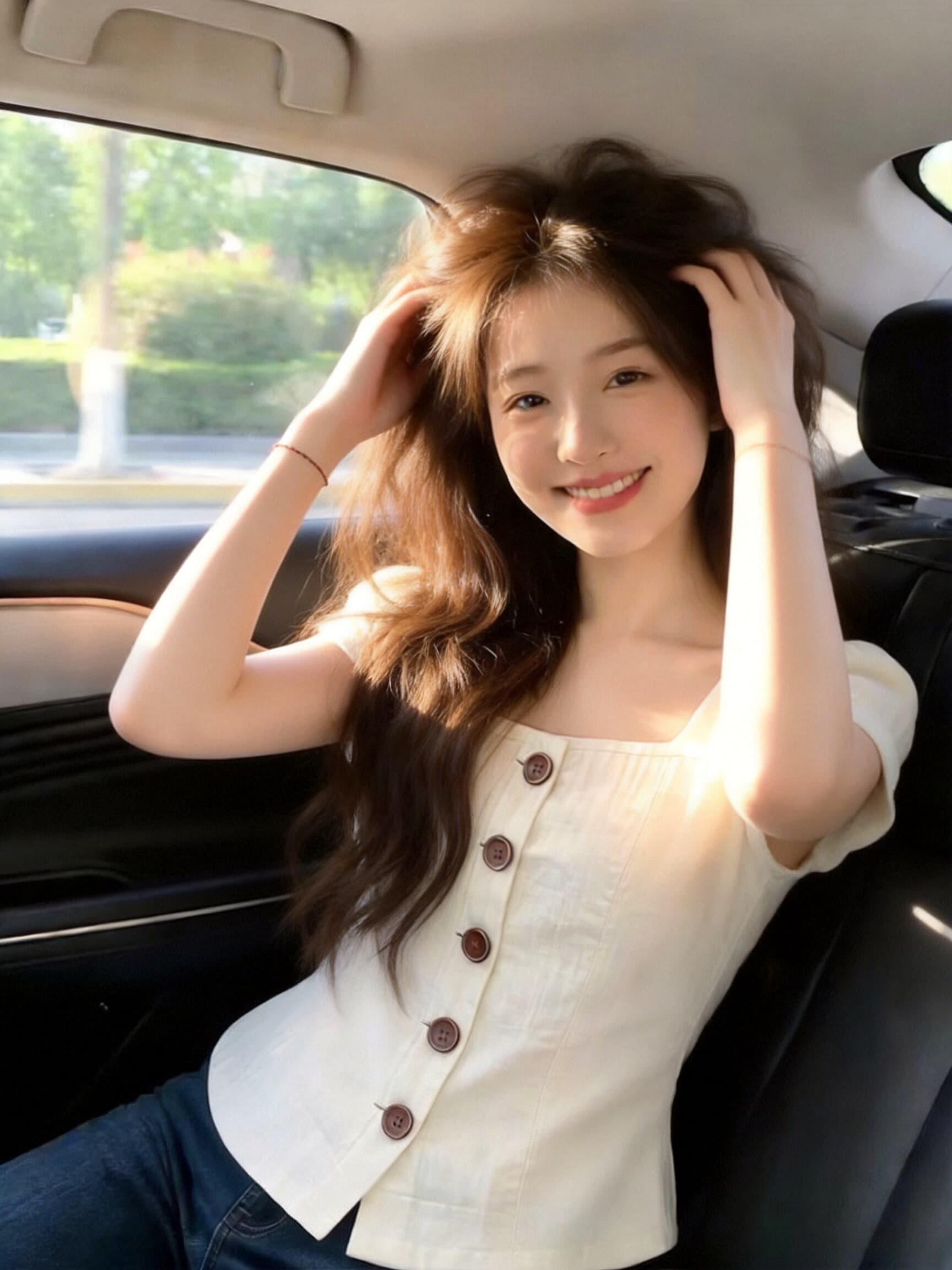 광장 칼라 단추 셔츠 맨위 여성 상세 이미지 3