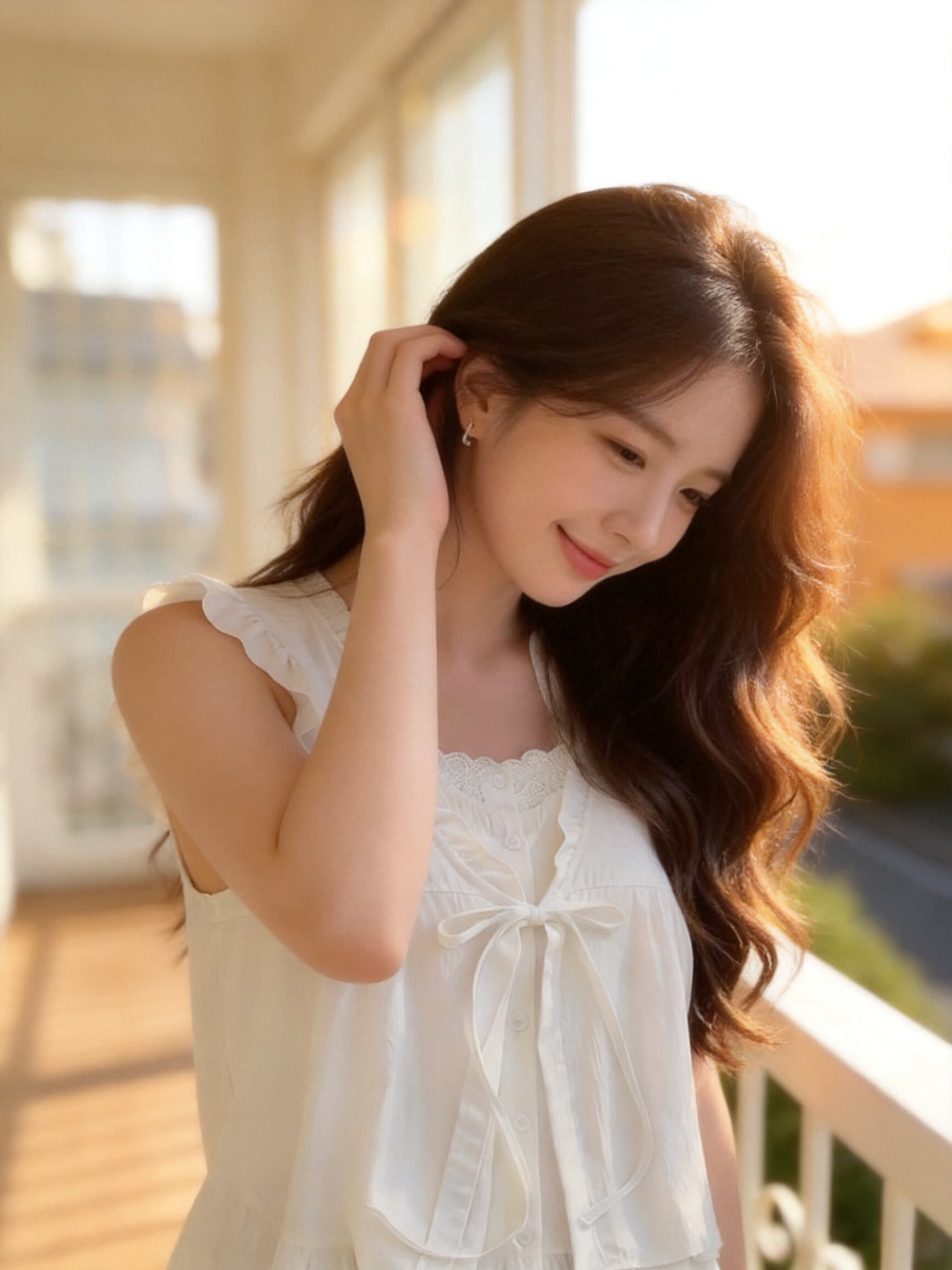 프릴 페이크 레이어드 셔츠 맨위 여성 이미지 3