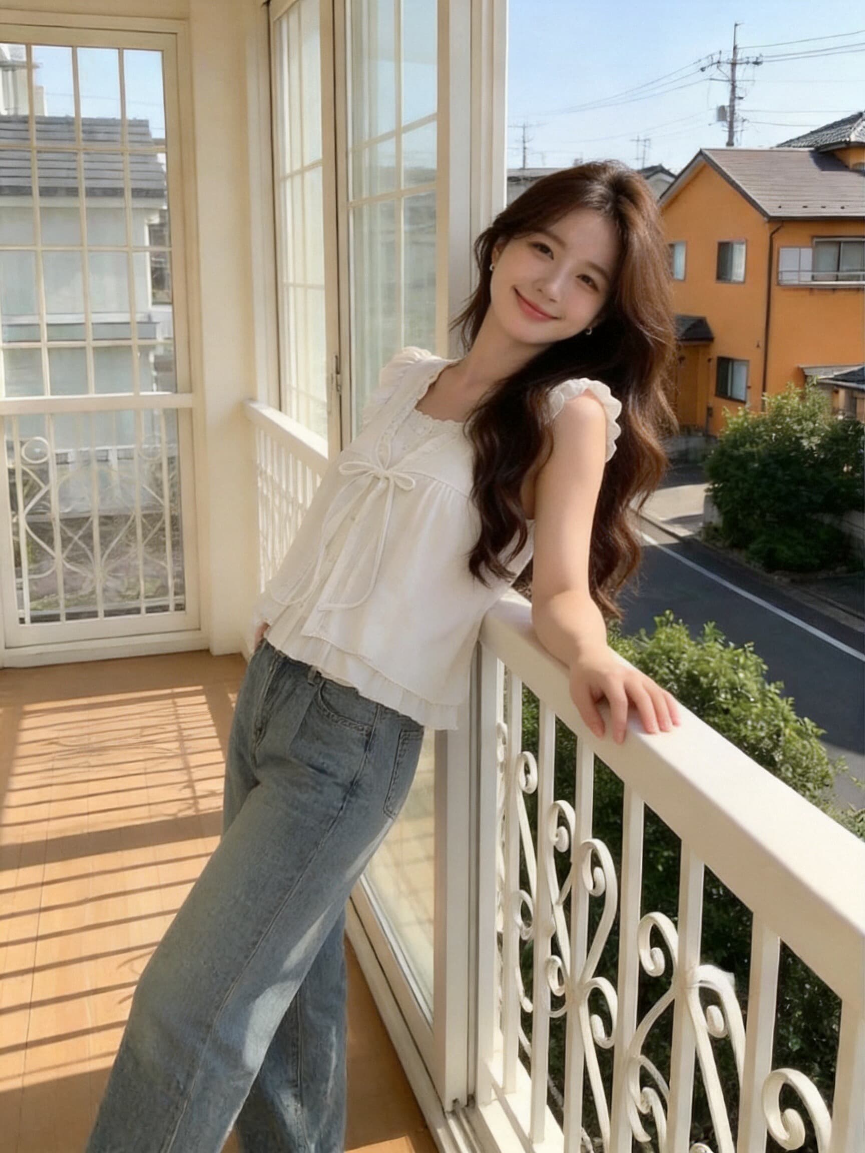 프릴 페이크 레이어드 셔츠 맨위 여성 상세 이미지 7