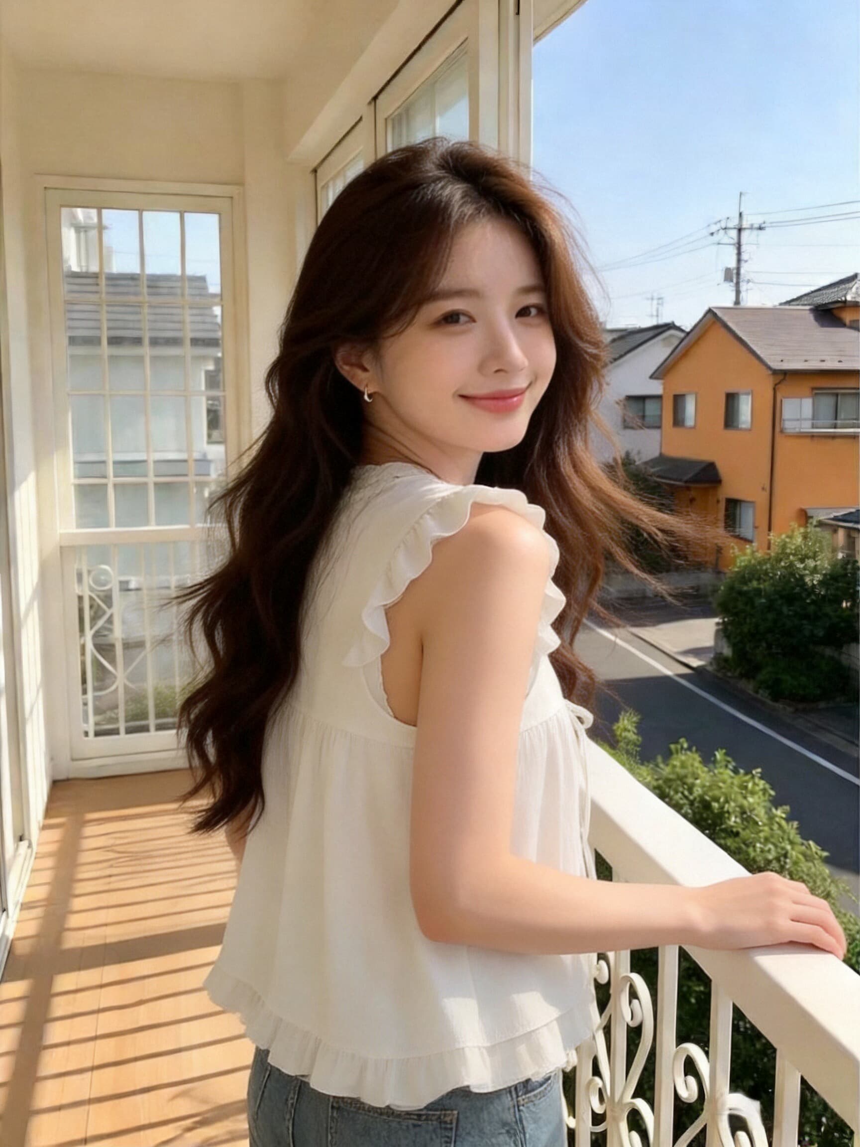프릴 페이크 레이어드 셔츠 맨위 여성 상세 이미지 8
