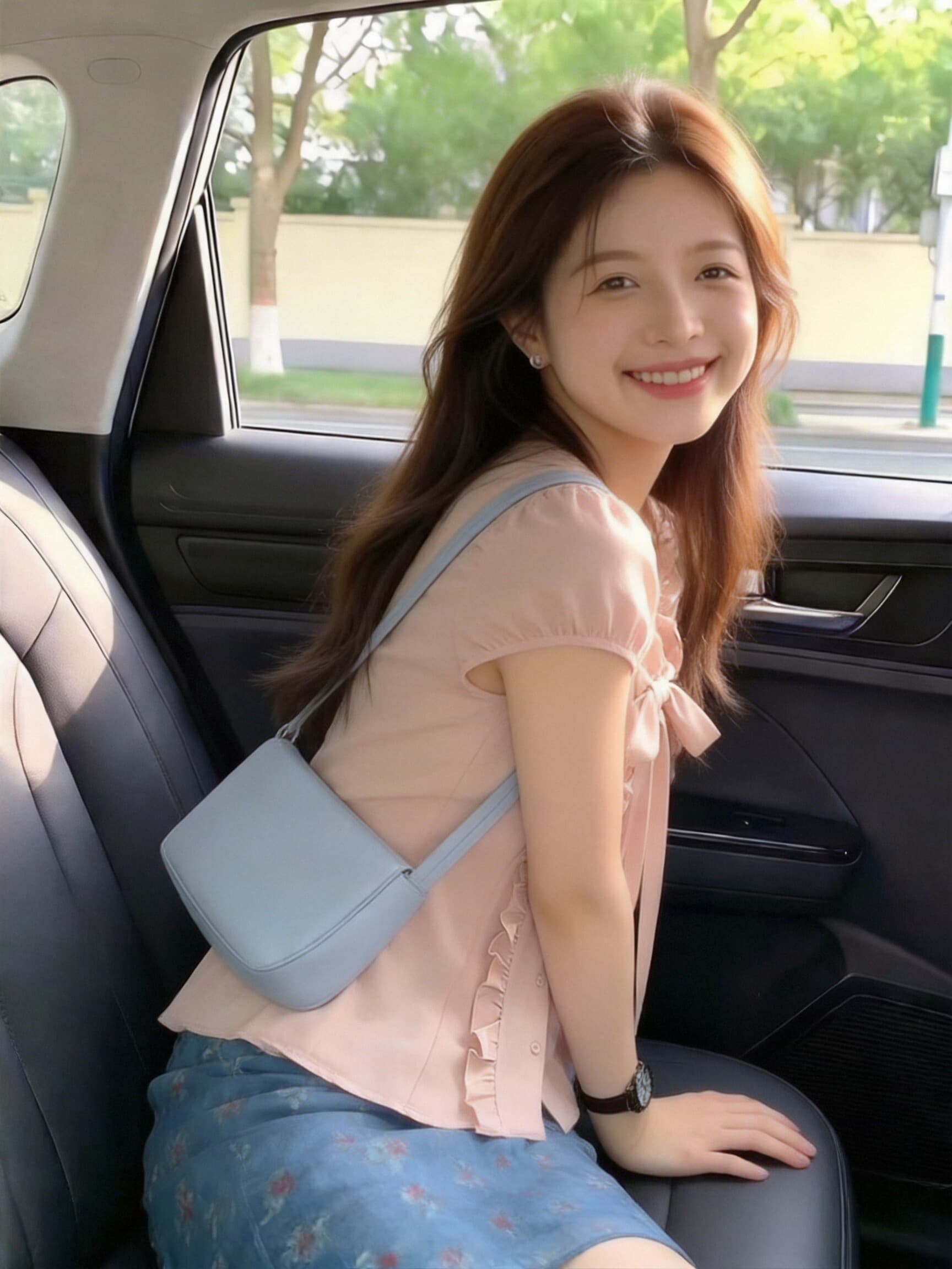 핑크색 프릴 셔츠 맨위 여성 상세 이미지 5