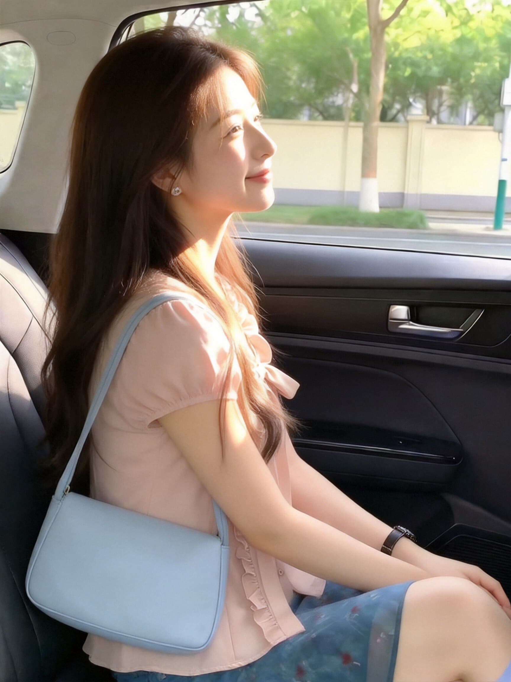핑크색 프릴 셔츠 맨위 여성 상세 이미지 9