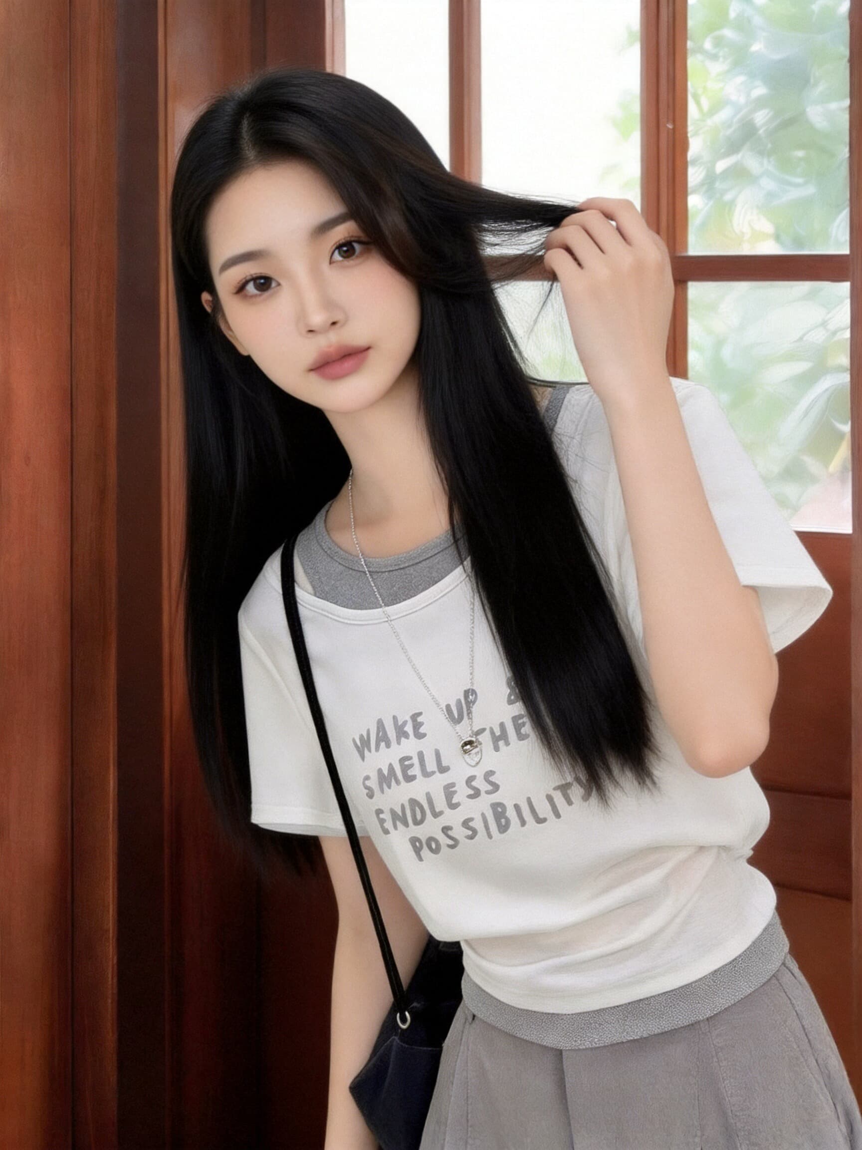 페이크 레이어드 오프숄더 맨위 여성 상세 이미지 8