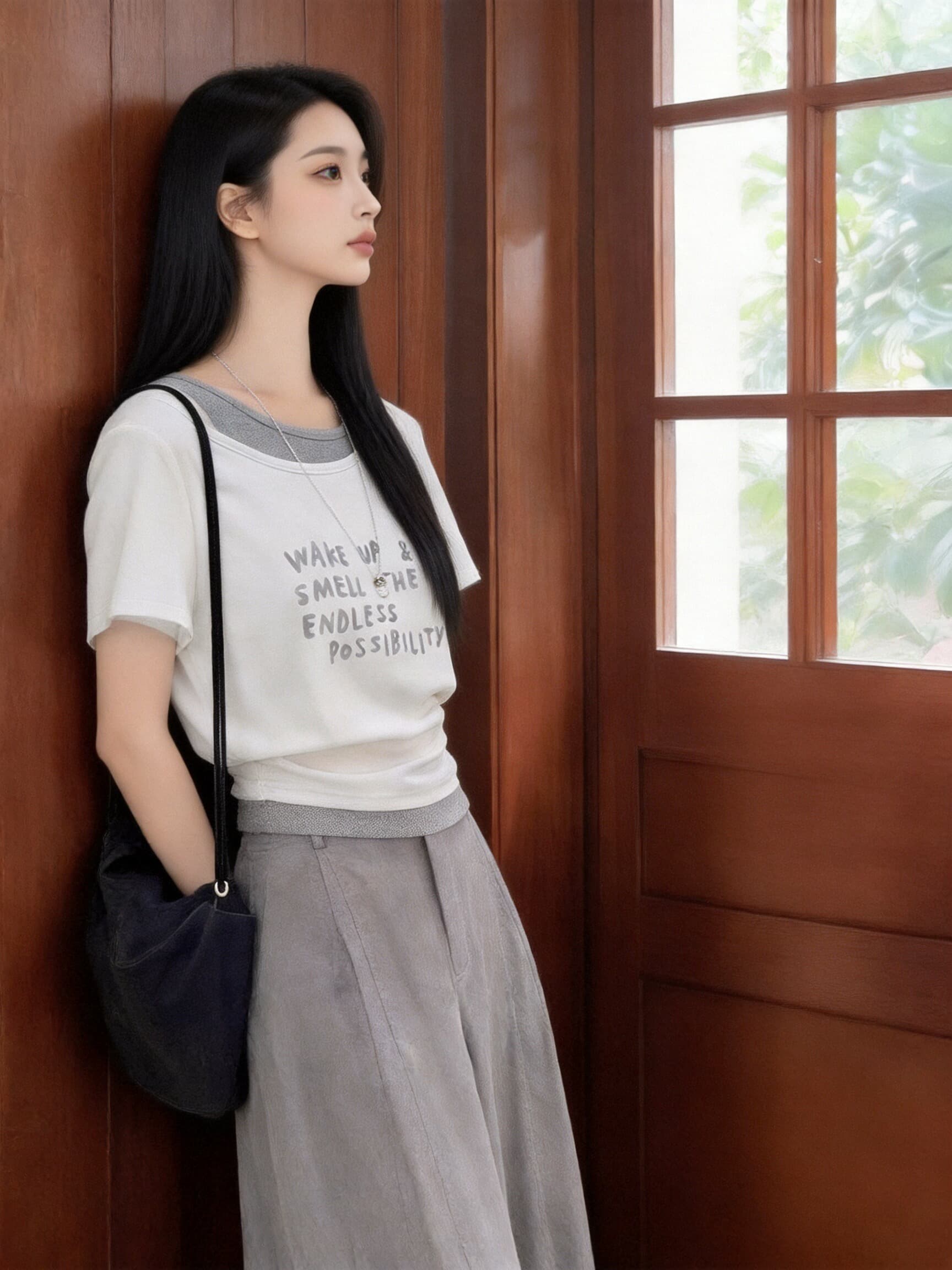 페이크 레이어드 오프숄더 맨위 여성 상세 이미지 9