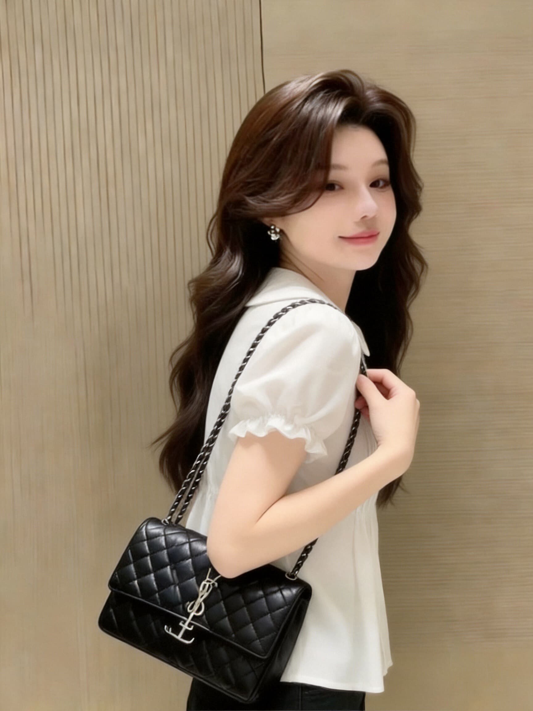 질감 센스 베이비 칼라 화이트 셔츠 맨위 상세 이미지 7