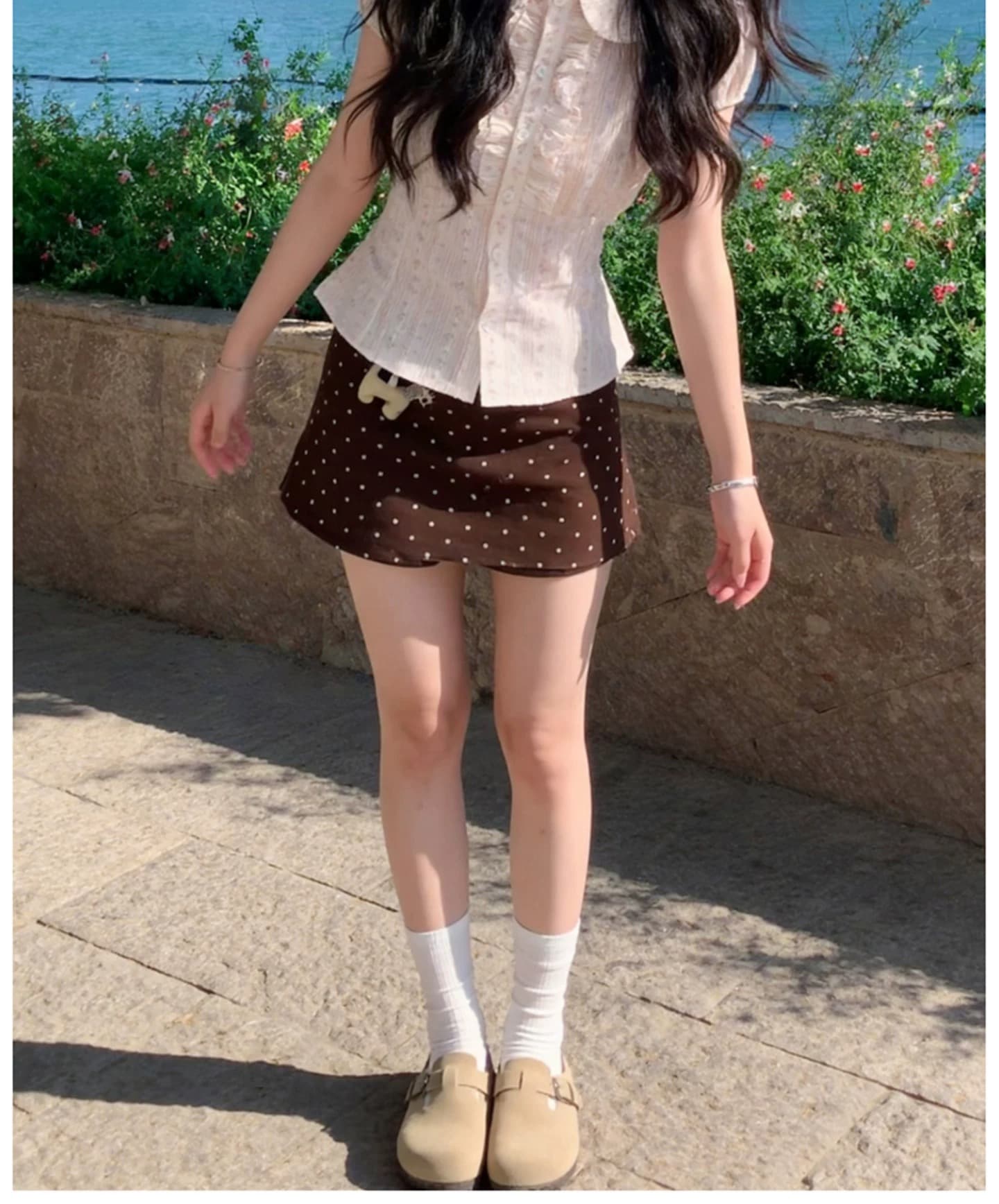 프릴 꽃무늬 셔츠 맨위 여성 상세 이미지 11