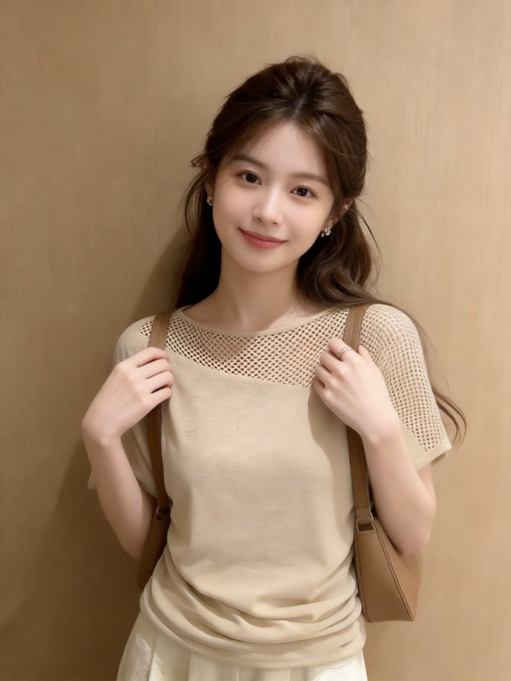 메시 그리드 패치워크 맨위 여성 이미지 3